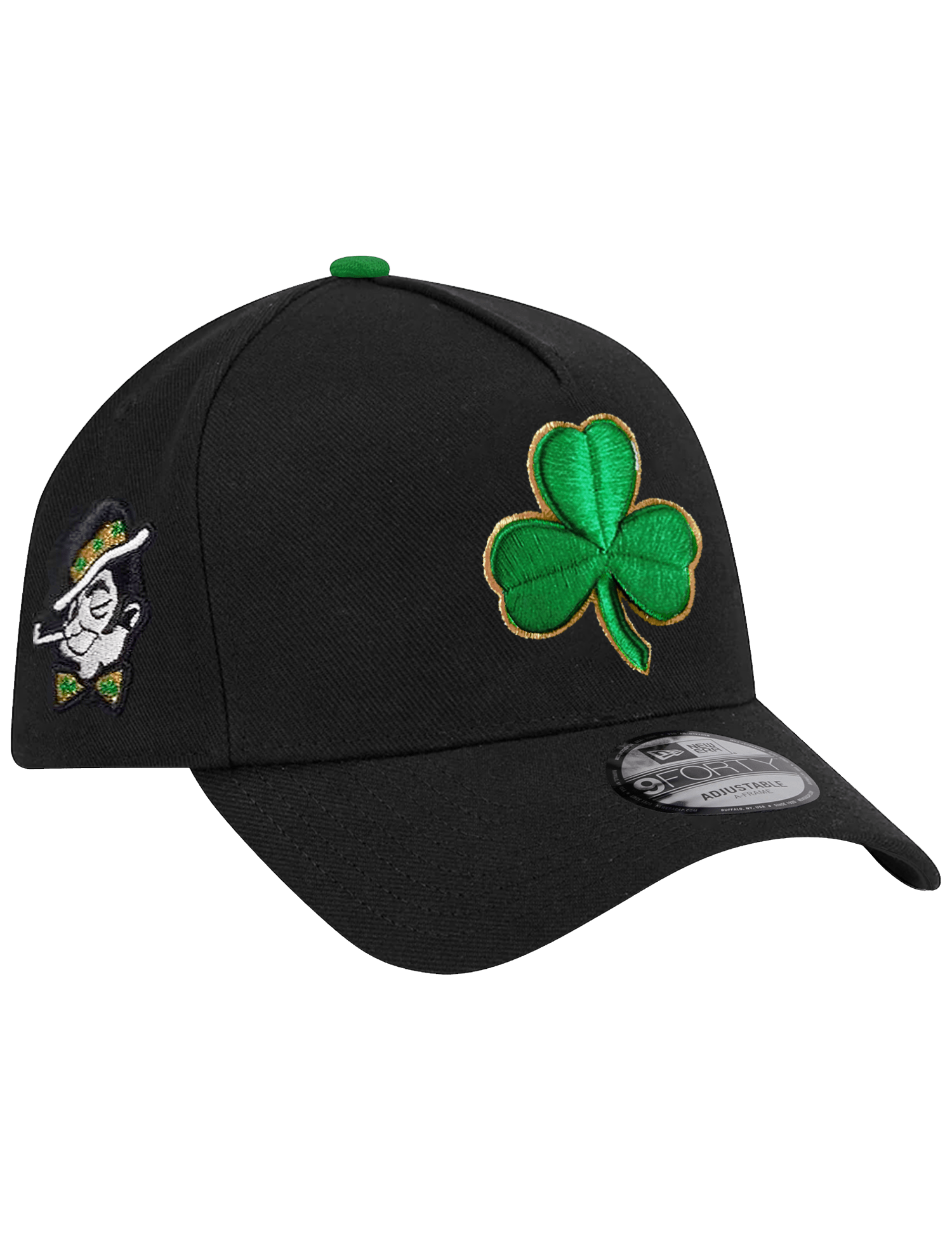 Boston Celtics New Era NBA Shamrock 9FORTY A-Frame Snapback Hat - Black