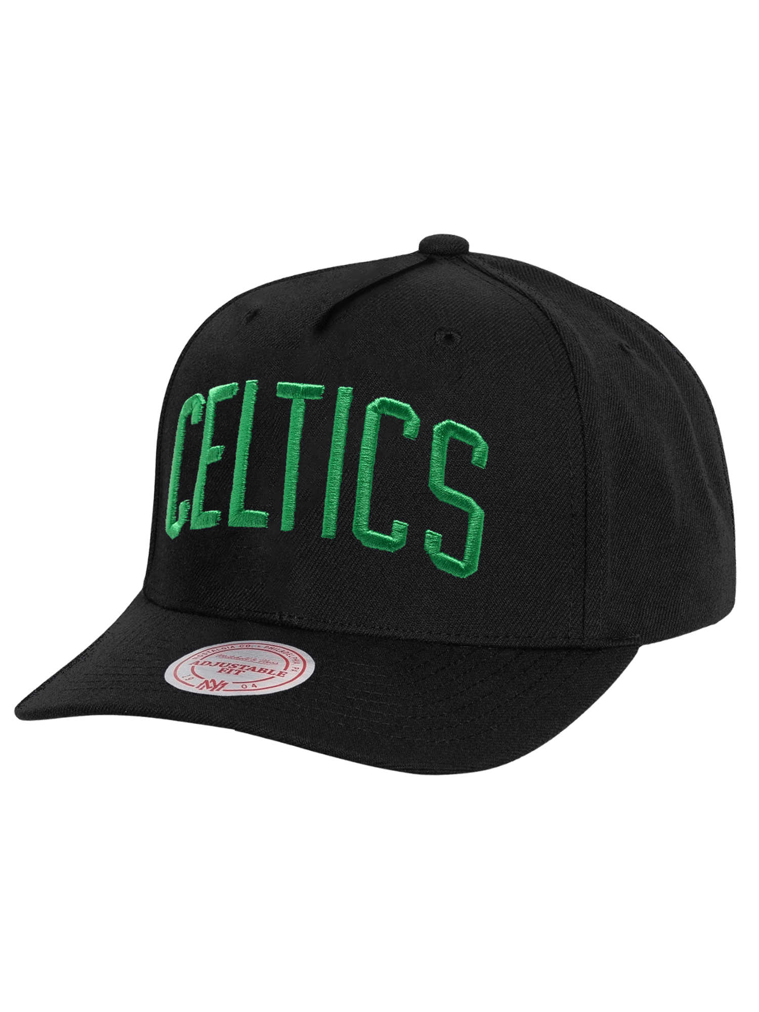 Boston Celtics Mitchell & Ness NBA Wordmark MVP Snapback Hat - Black
