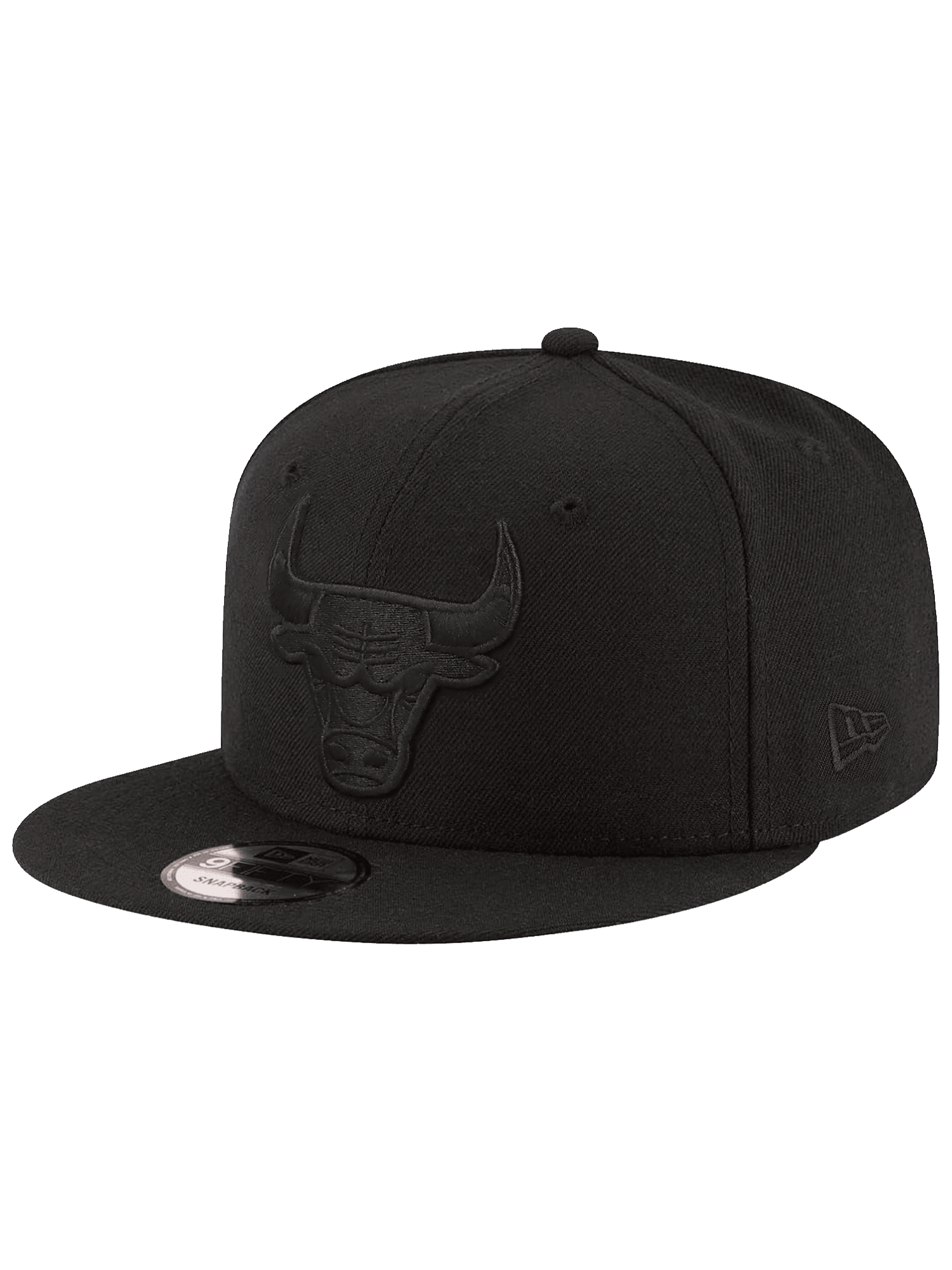 Chicago Bulls New Era NBA Black On Black 9FIFTY Snapback Hat - Black