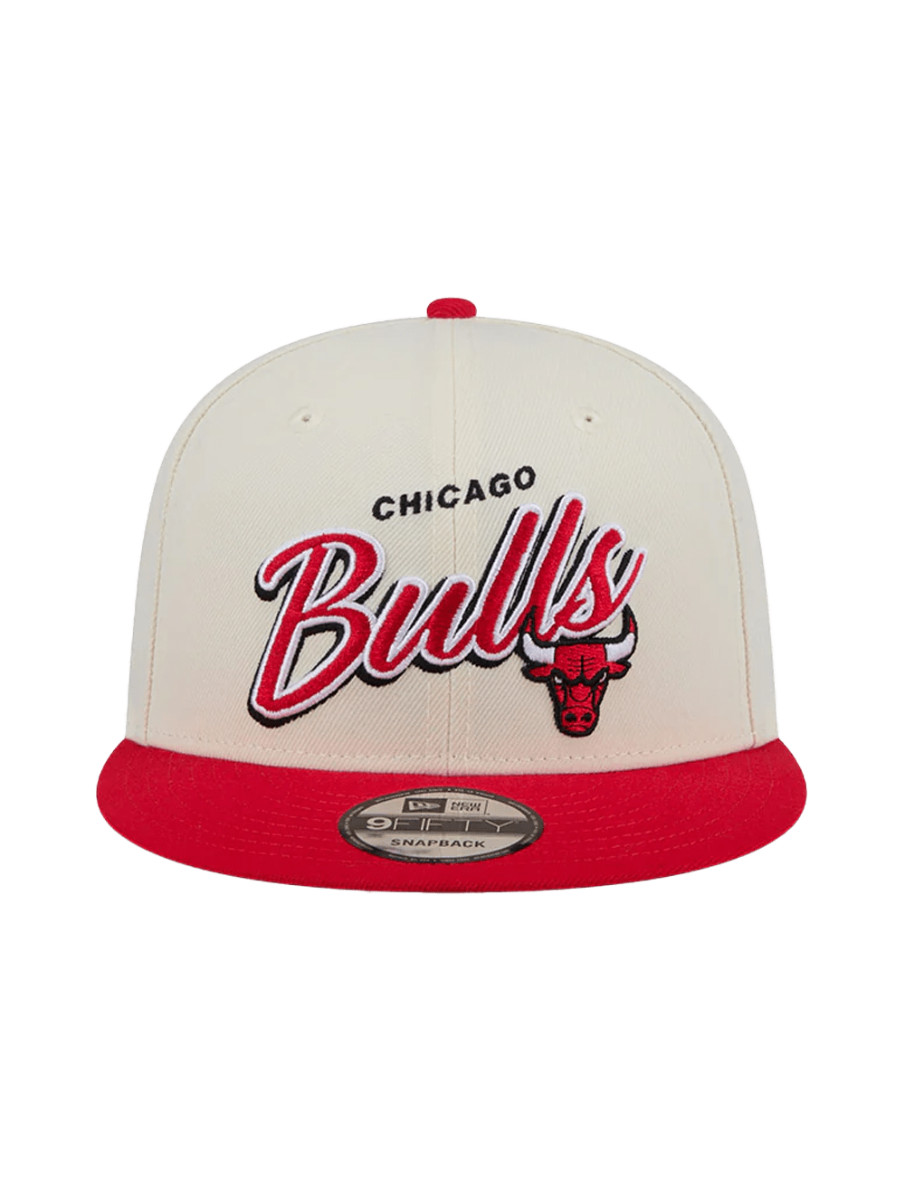 Chicago Bulls New Era NBA 2 Tone Script 9FIFTY Snapback Hat - Chrome White