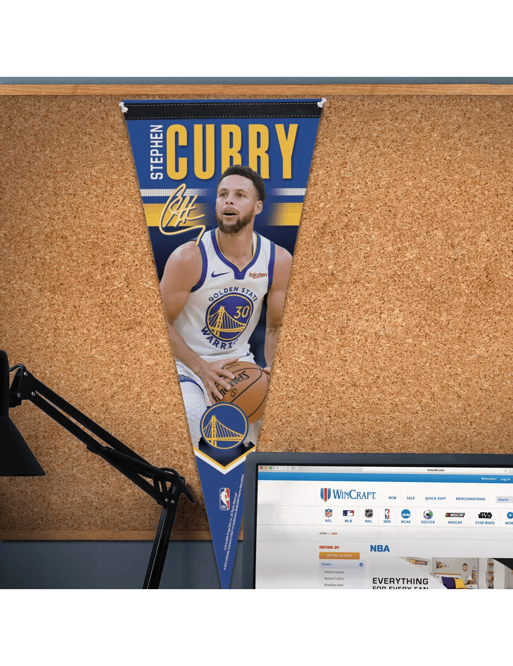 Steph Curry Golden State Warriors Wincraft NBA 12 x 30" Premium Felt Pennant