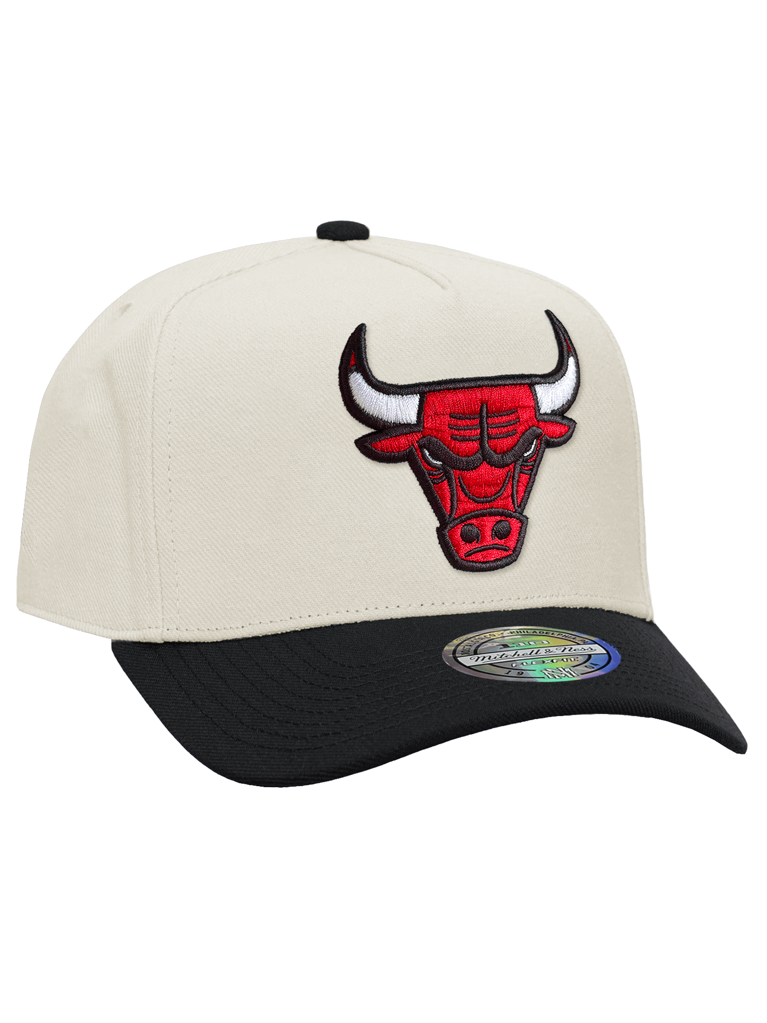 Chicago Bulls Mitchell & Ness NBA Team Flex-Snap Snapback Hat - Off White
