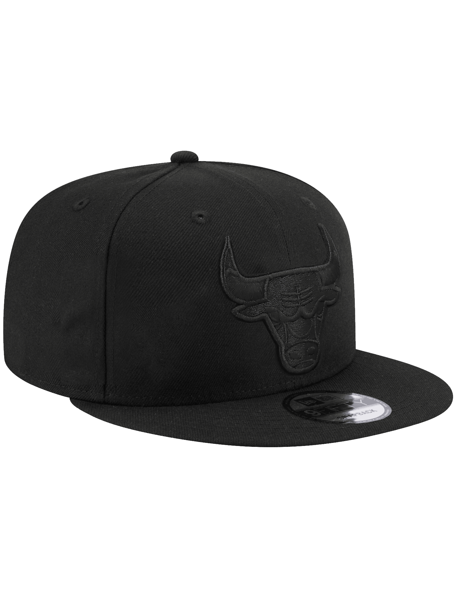 Chicago Bulls New Era NBA Black On Black 9FIFTY Snapback Hat - Black