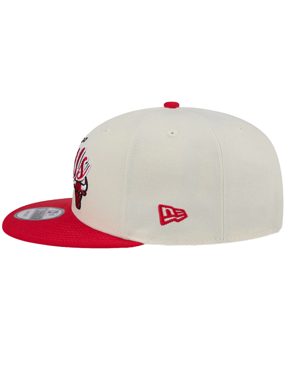 Chicago Bulls New Era NBA 2 Tone Script 9FIFTY Snapback Hat - Chrome White