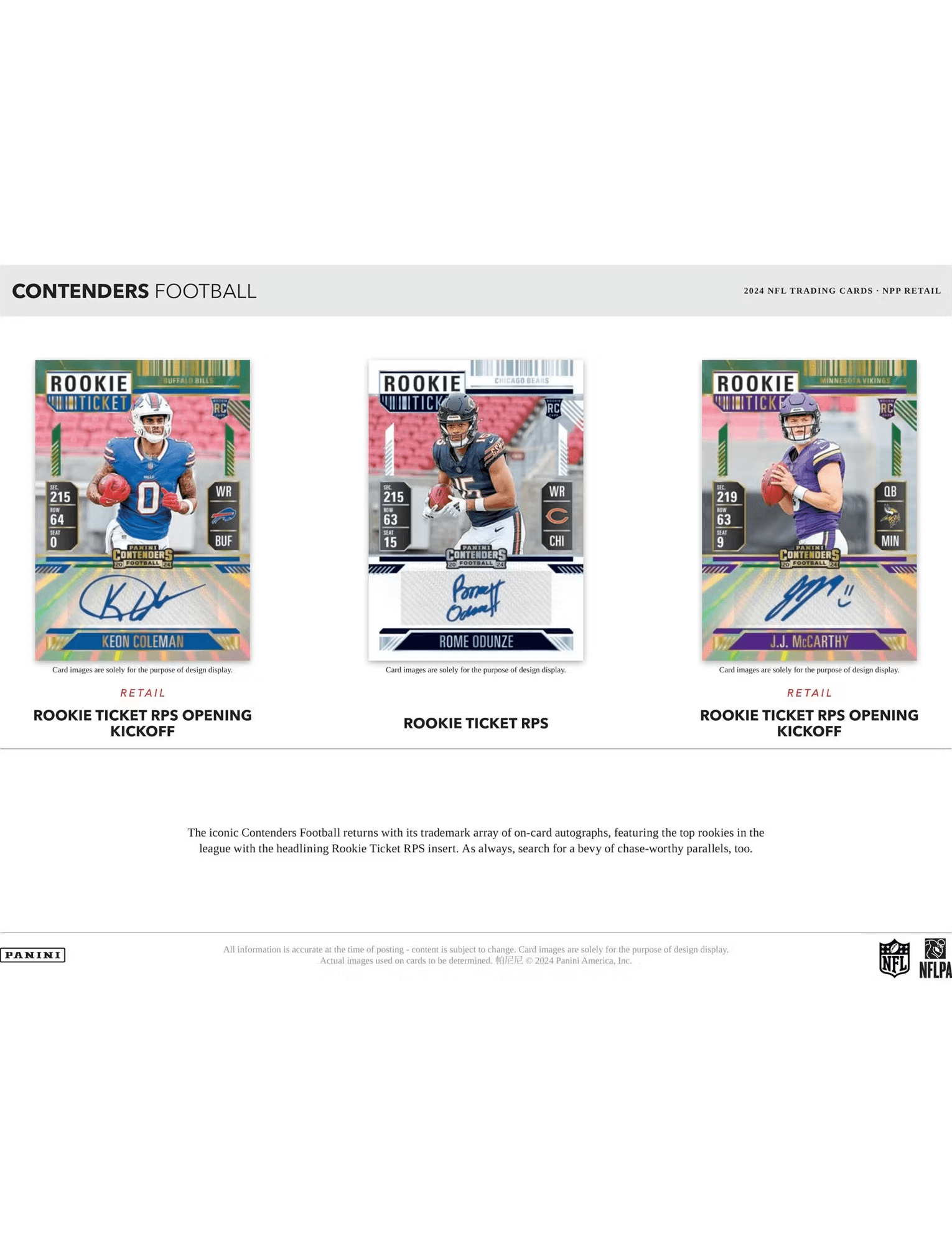 2024 Panini NFL Contenders Football Trading Card Blaster Box
