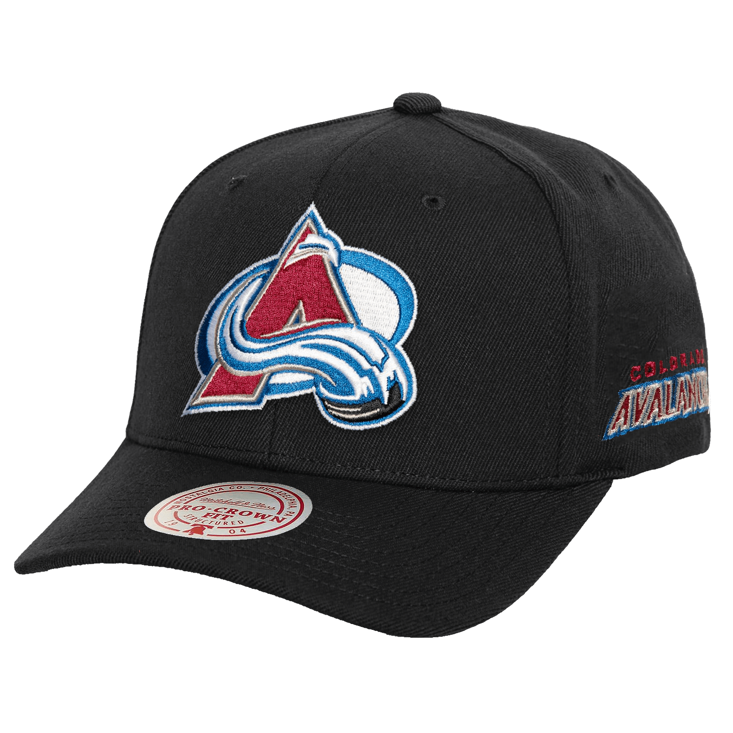 Colorado Avalanche Mitchell & Ness NHL Icon Pro Crown Snapback Hat - Black
