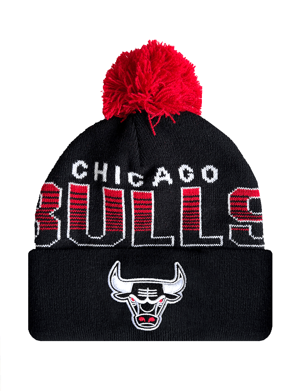 Chicago Bulls Mitchell & Ness NBA Burst Knit Beanie - Black