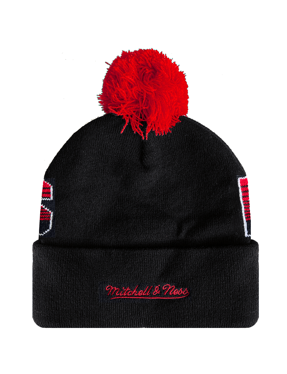 Chicago Bulls Mitchell & Ness NBA Burst Knit Beanie - Black