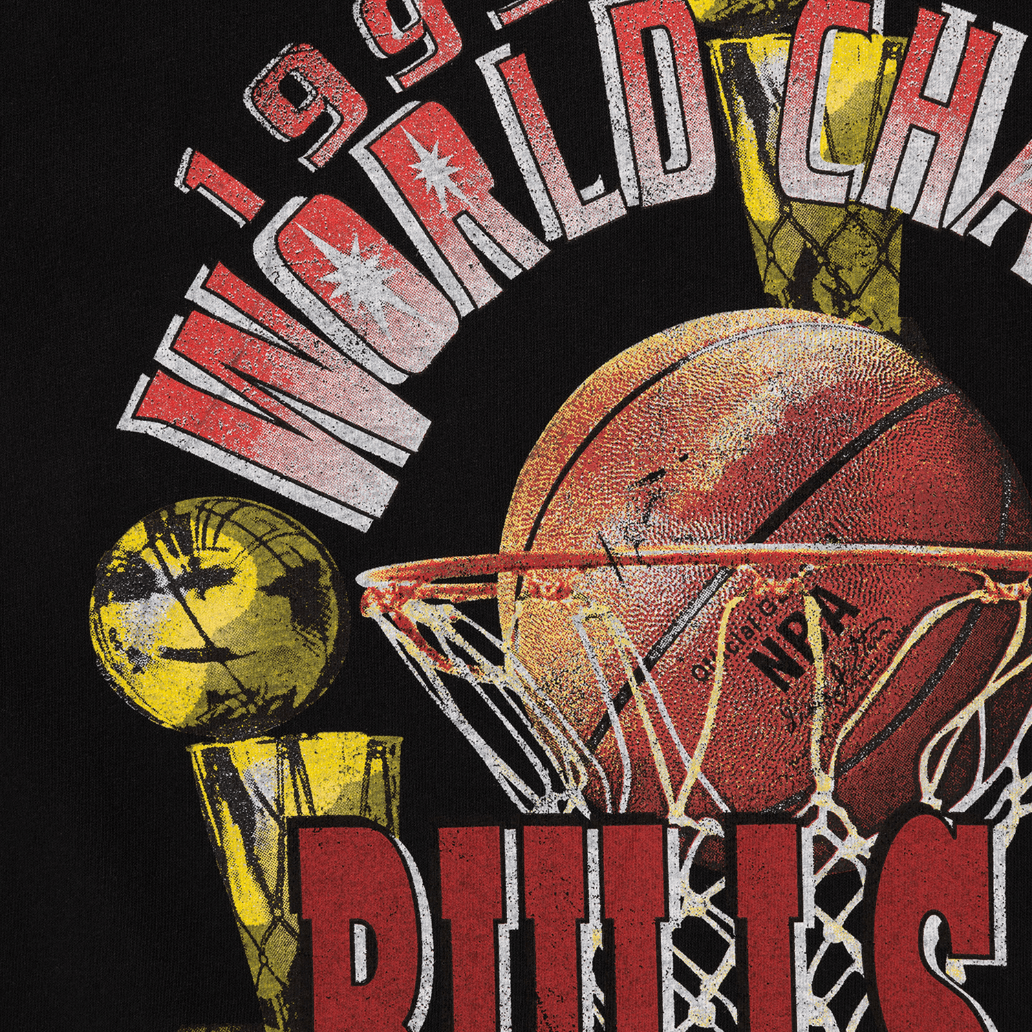 Chicago Bulls Mitchell & Ness NBA 93 Champs Vintage Muscle T-Shirt - Faded Black