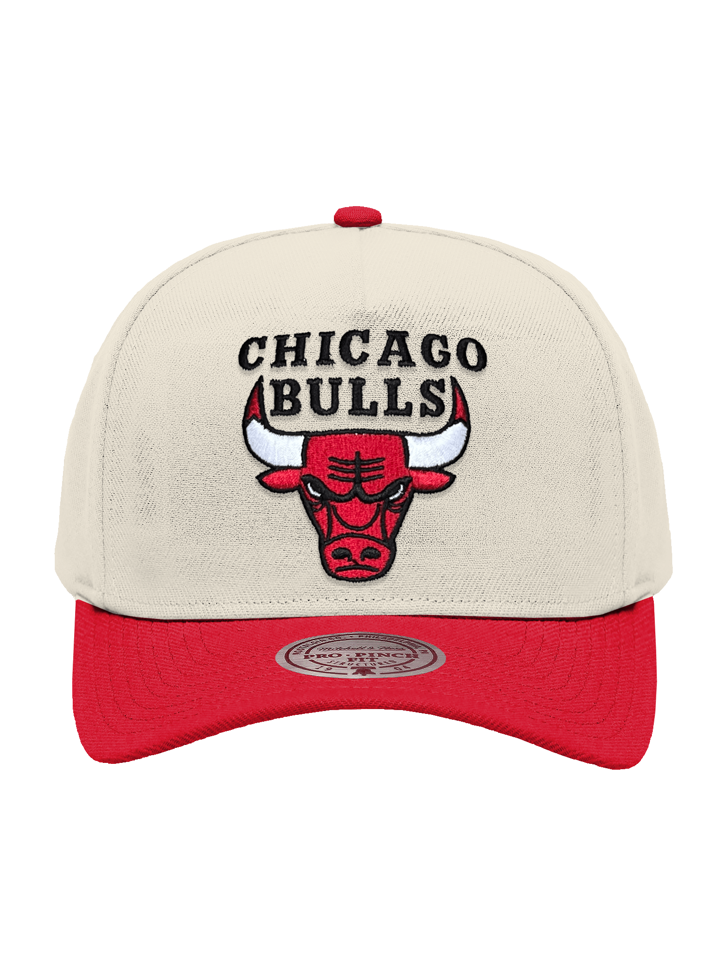 Chicago Bulls Mitchell & Ness NBA HWC 2T Pro Pinch Snapback Hat - Cream
