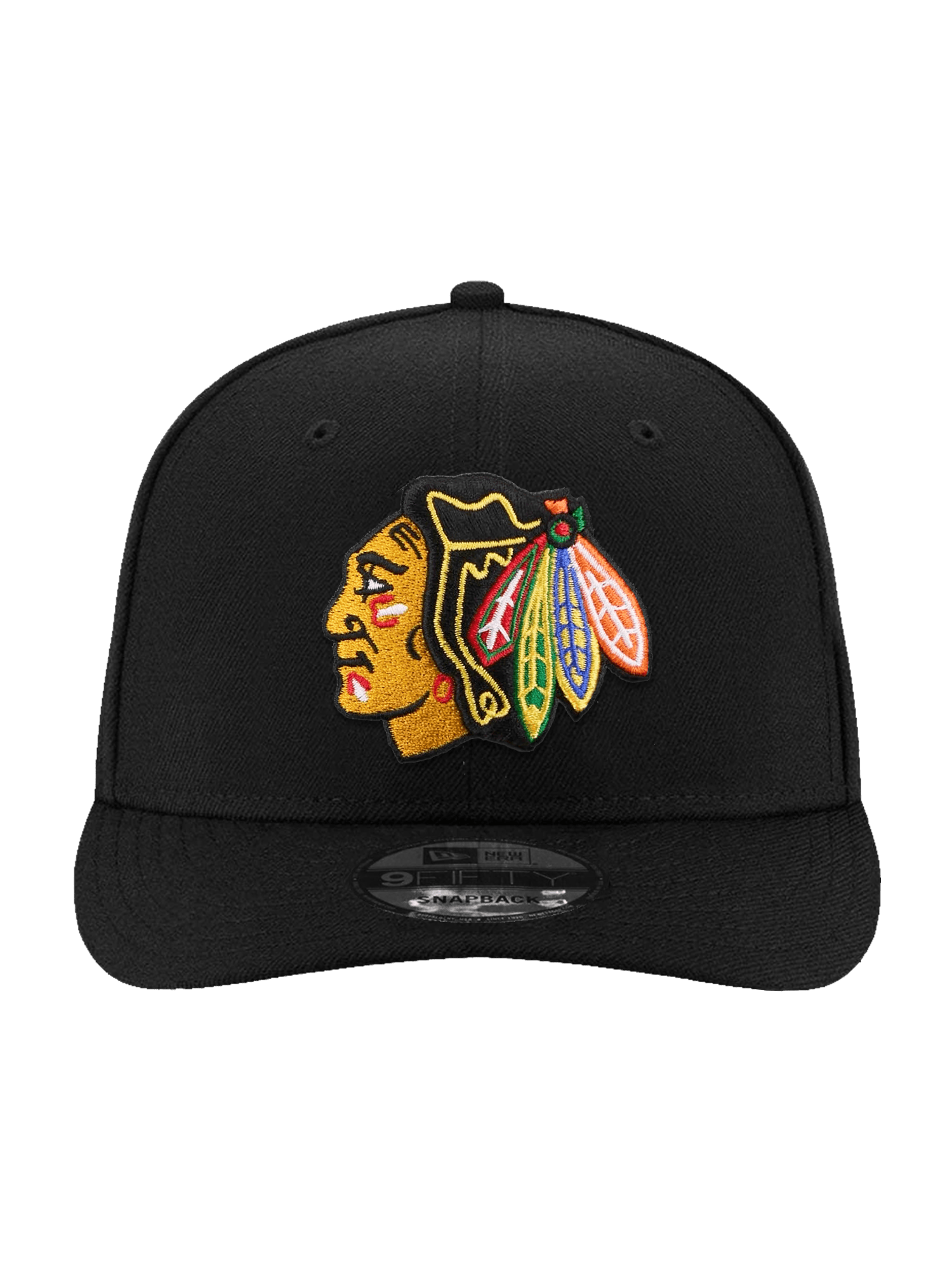 Chicago Blackhawks New Era NHL Team 9FIFTY Pre-Curved Snapback Hat - Black