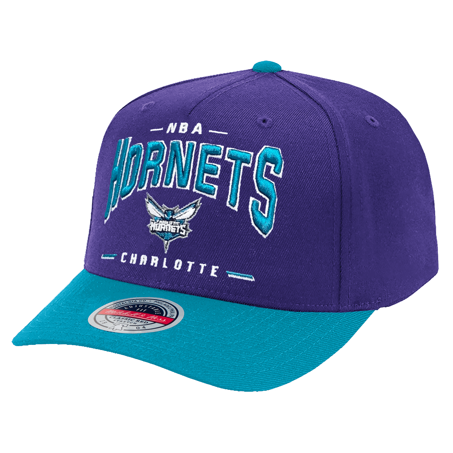 Charlotte Hornets Mitchell & Ness NBA Headline Arch Classic Red Snapback Hat