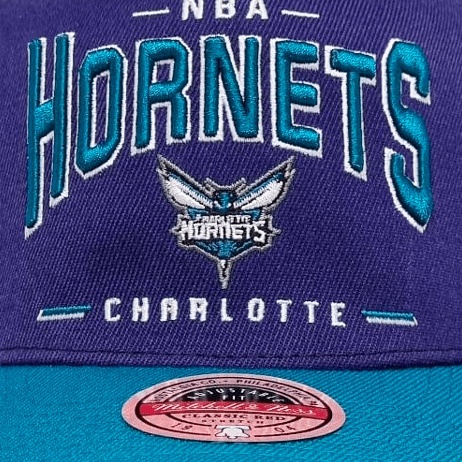 Charlotte Hornets Mitchell & Ness NBA Headline Arch Classic Red Snapback Hat
