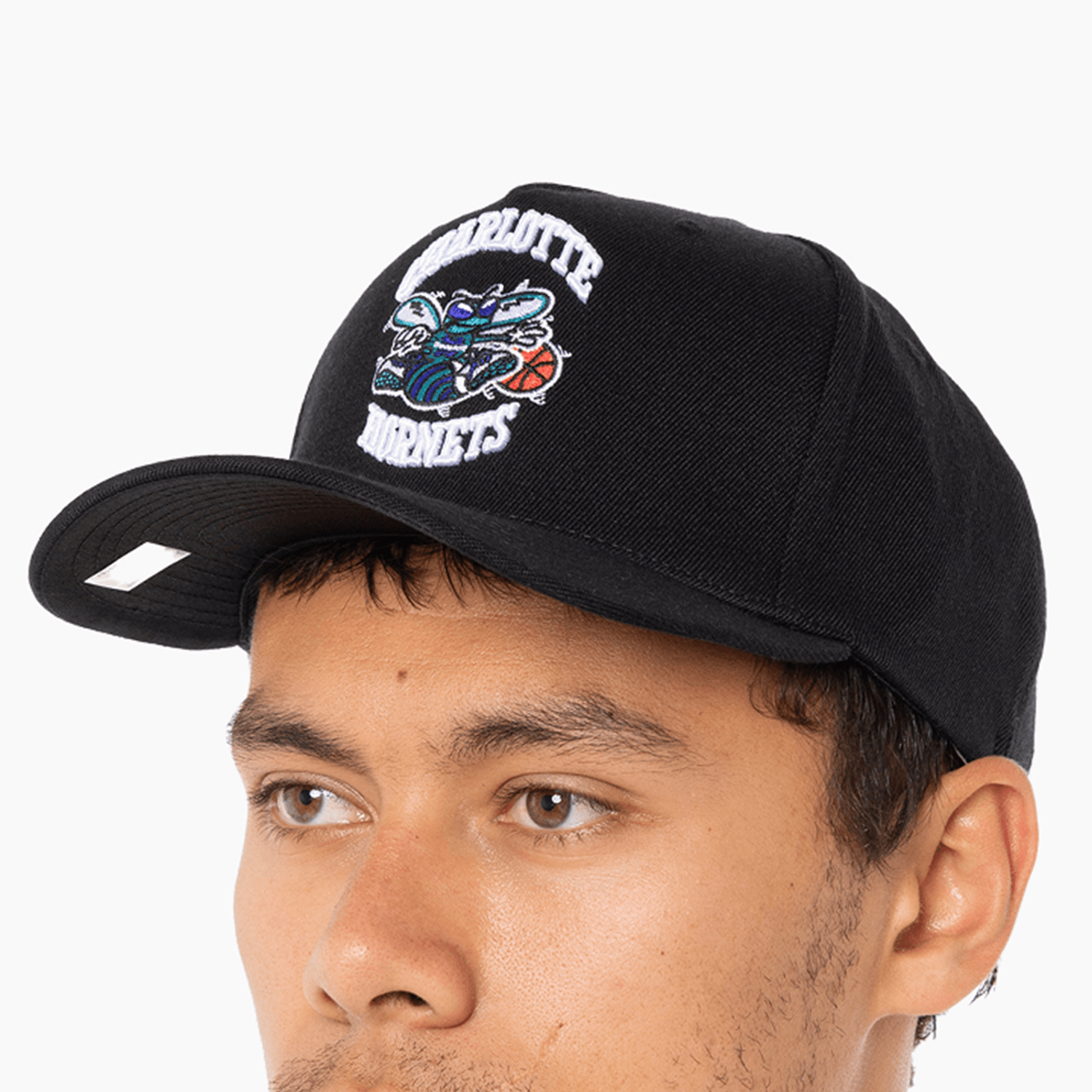 Charlotte Hornets Mitchell & Ness NBA HWC Classic Red Snapback Hat - Black