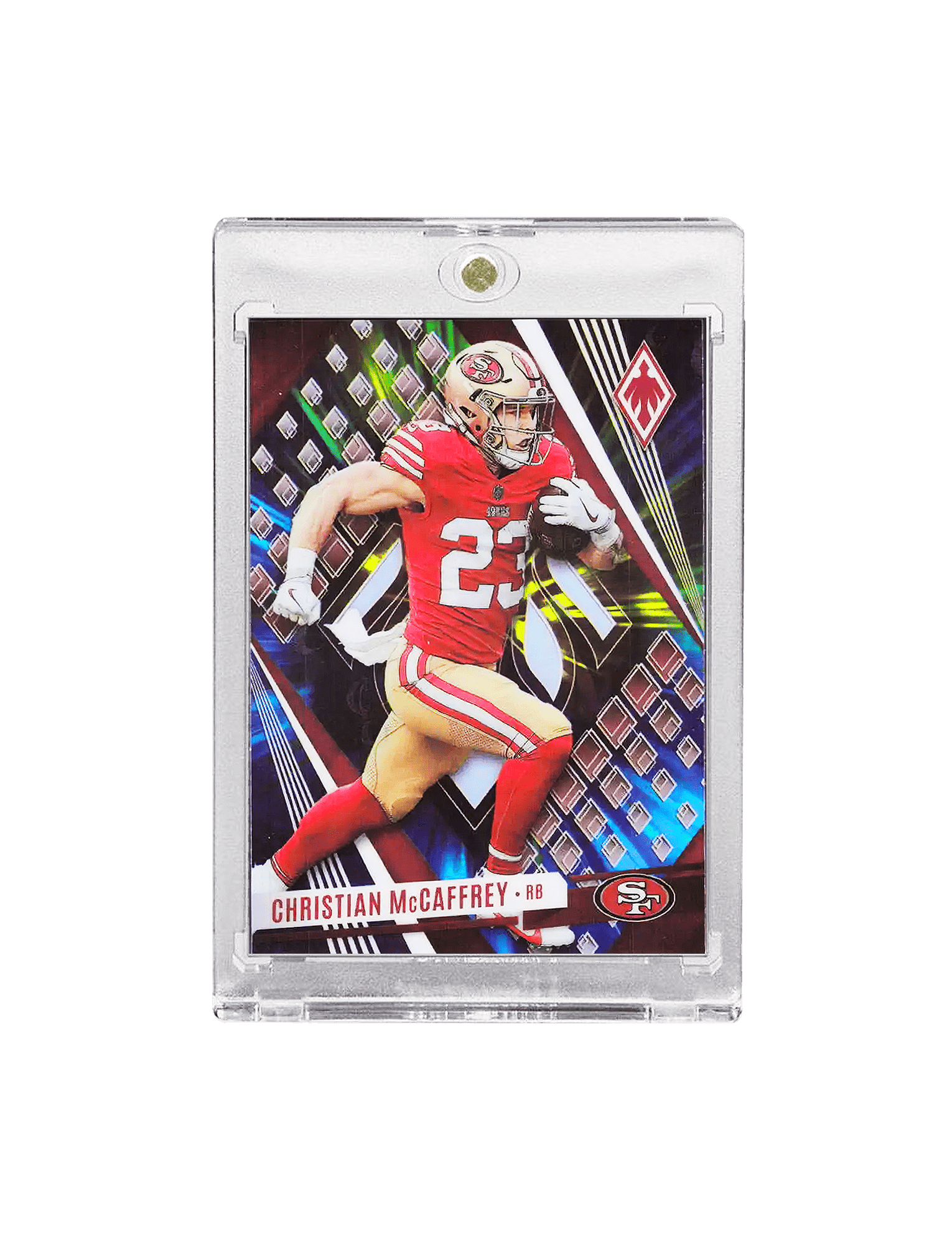 Christian McCaffrey San Francisco 49ers Panini 23 Phoenix Colour Burst 41 Card
