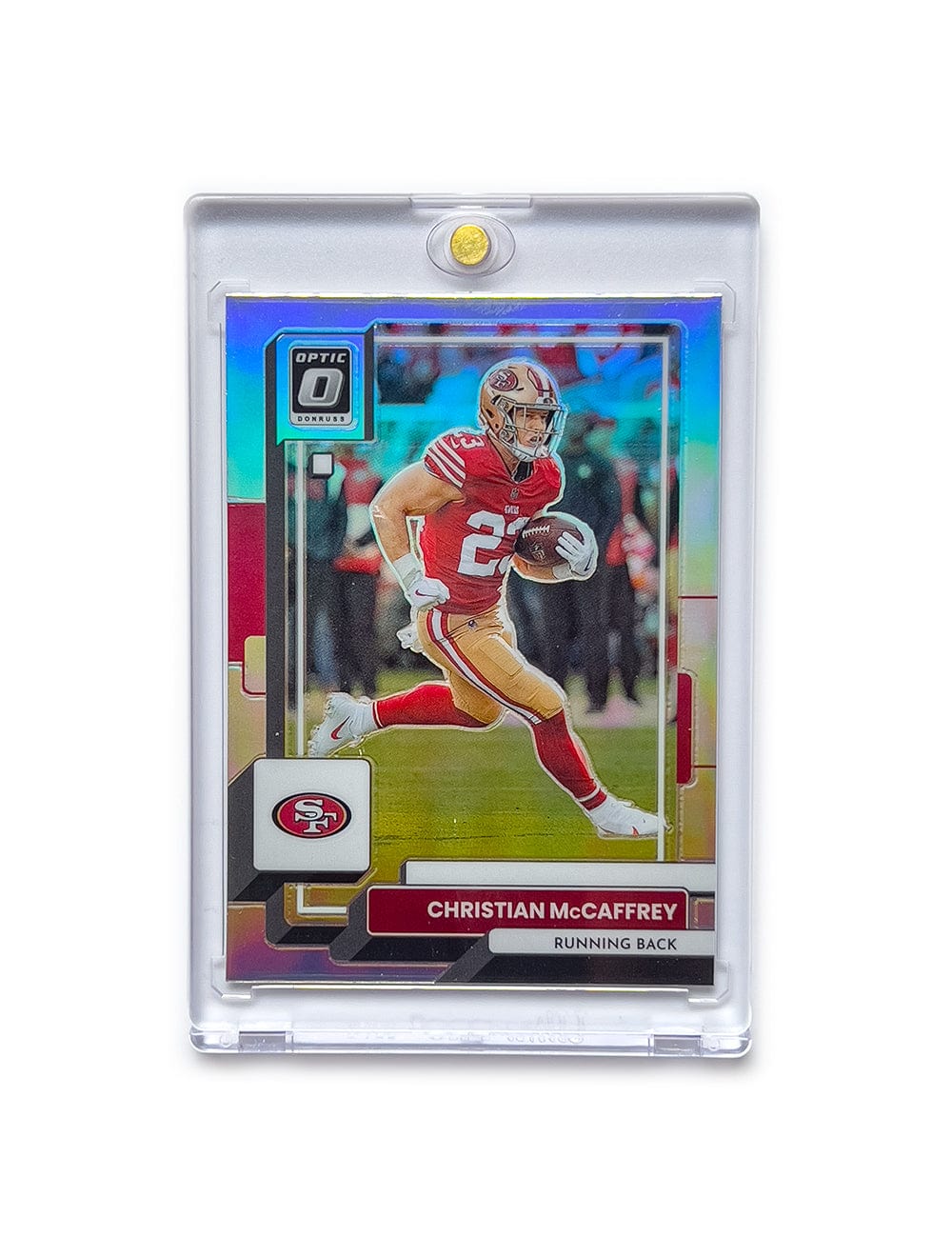 Christian McCaffrey San Francisco 49ers Panini NFL 22 Optic Holo Card