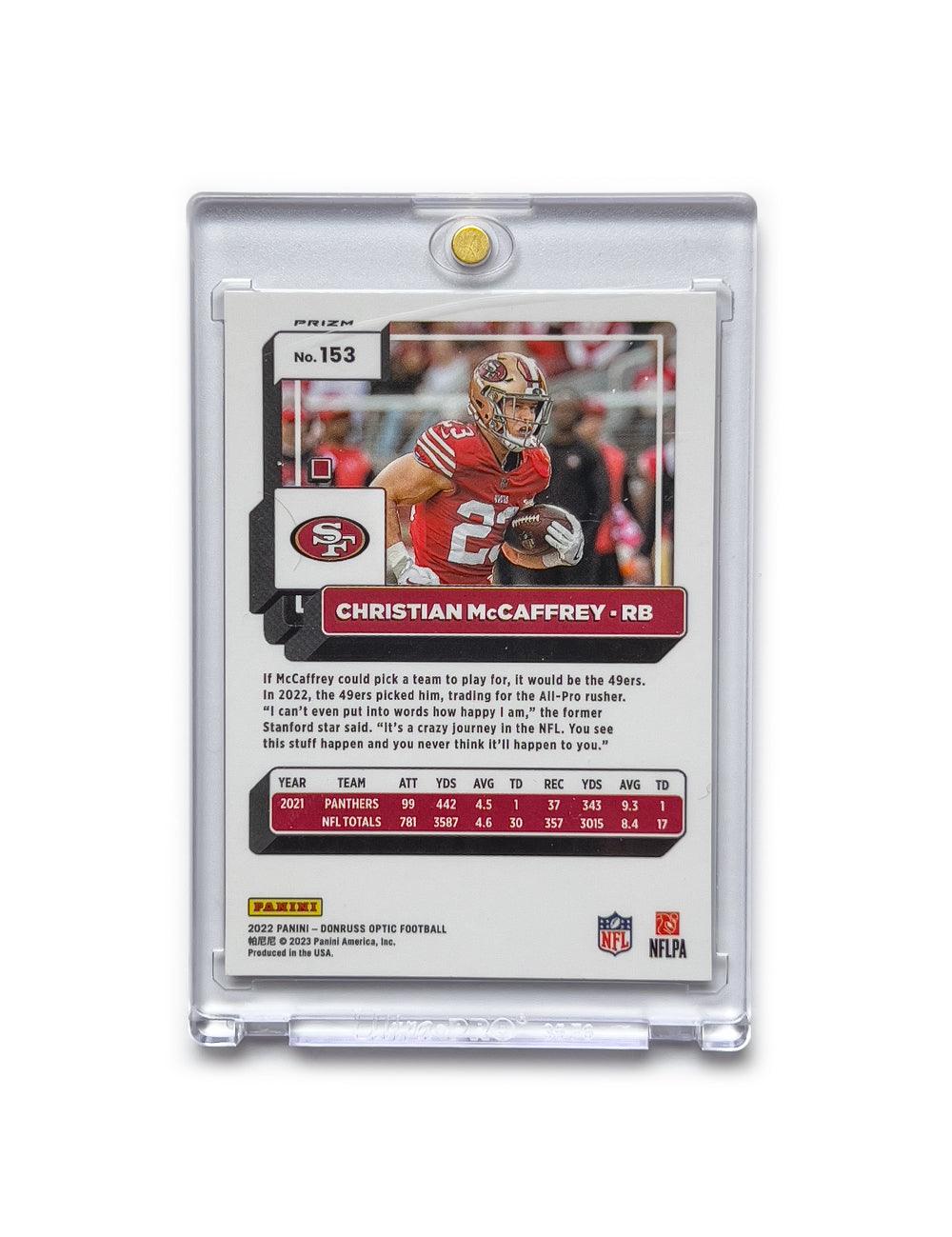 Christian McCaffrey San Francisco 49ers Panini NFL 22 Optic Holo Card