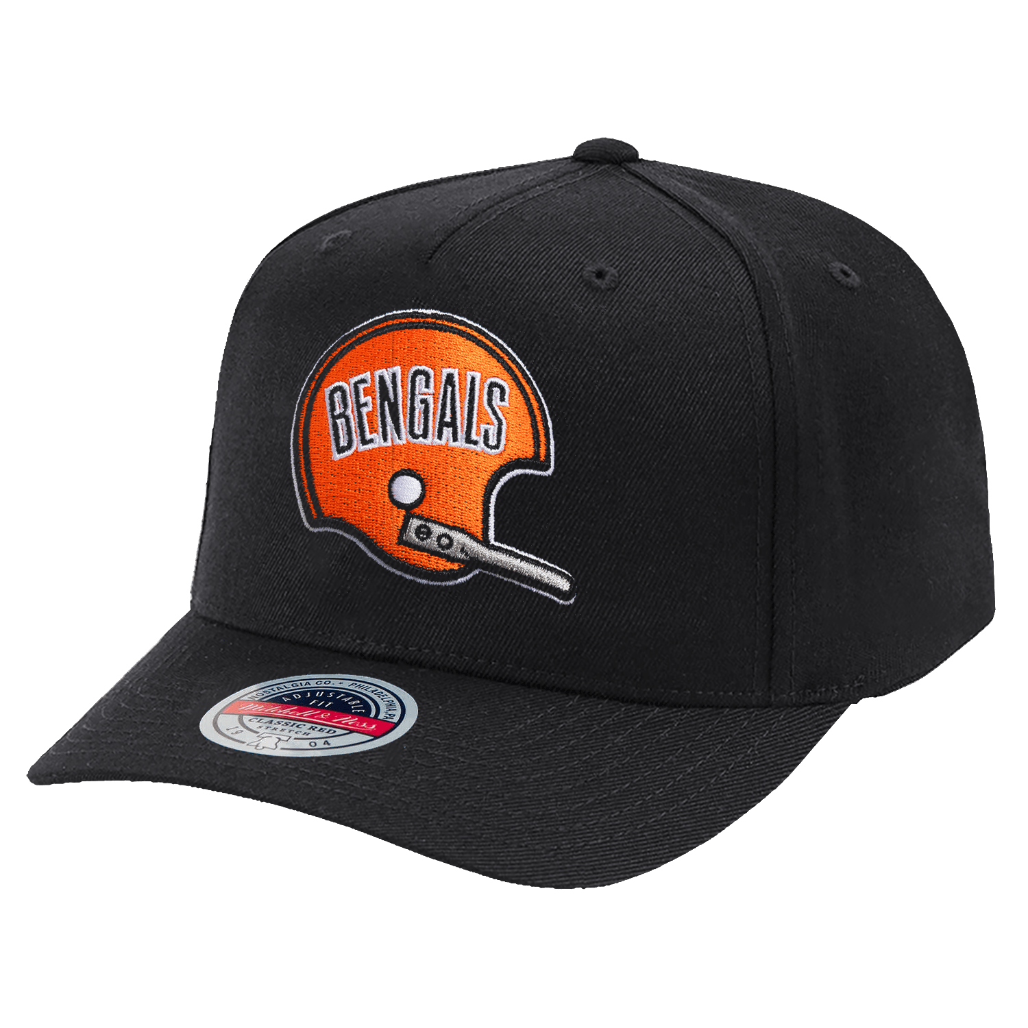 Cincinnati Bengals Mitchell & Ness NFL Throwback Classic Red Snapback Hat - Black