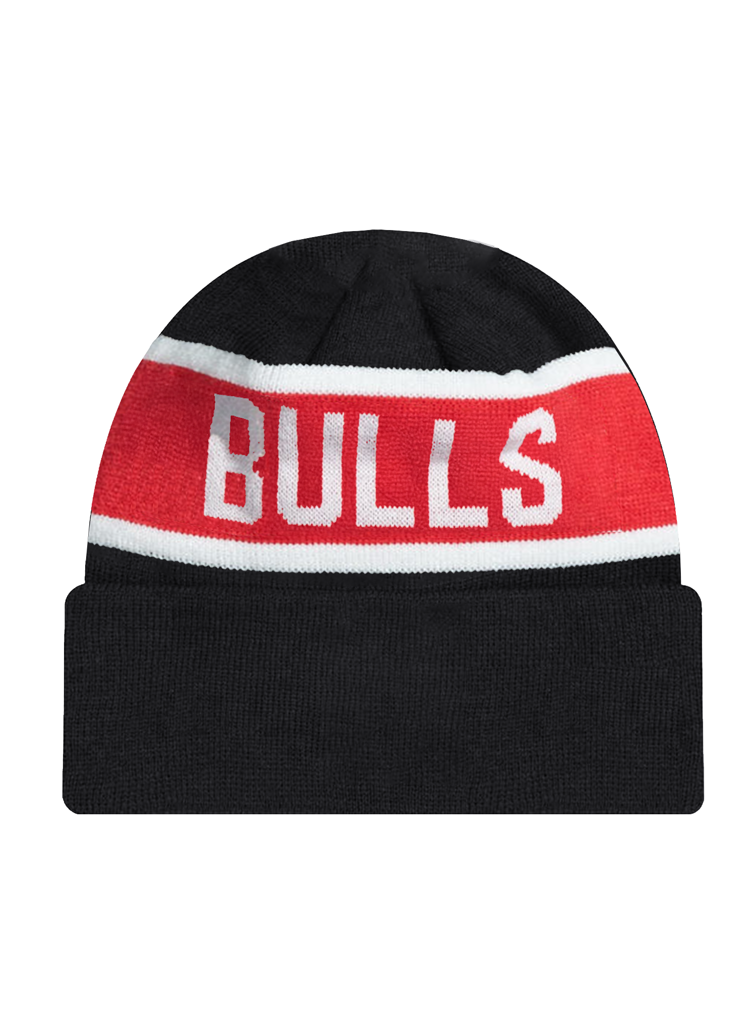 Chicago Bulls New Era NBA Spell Out Pomless Knit Beanie - Black