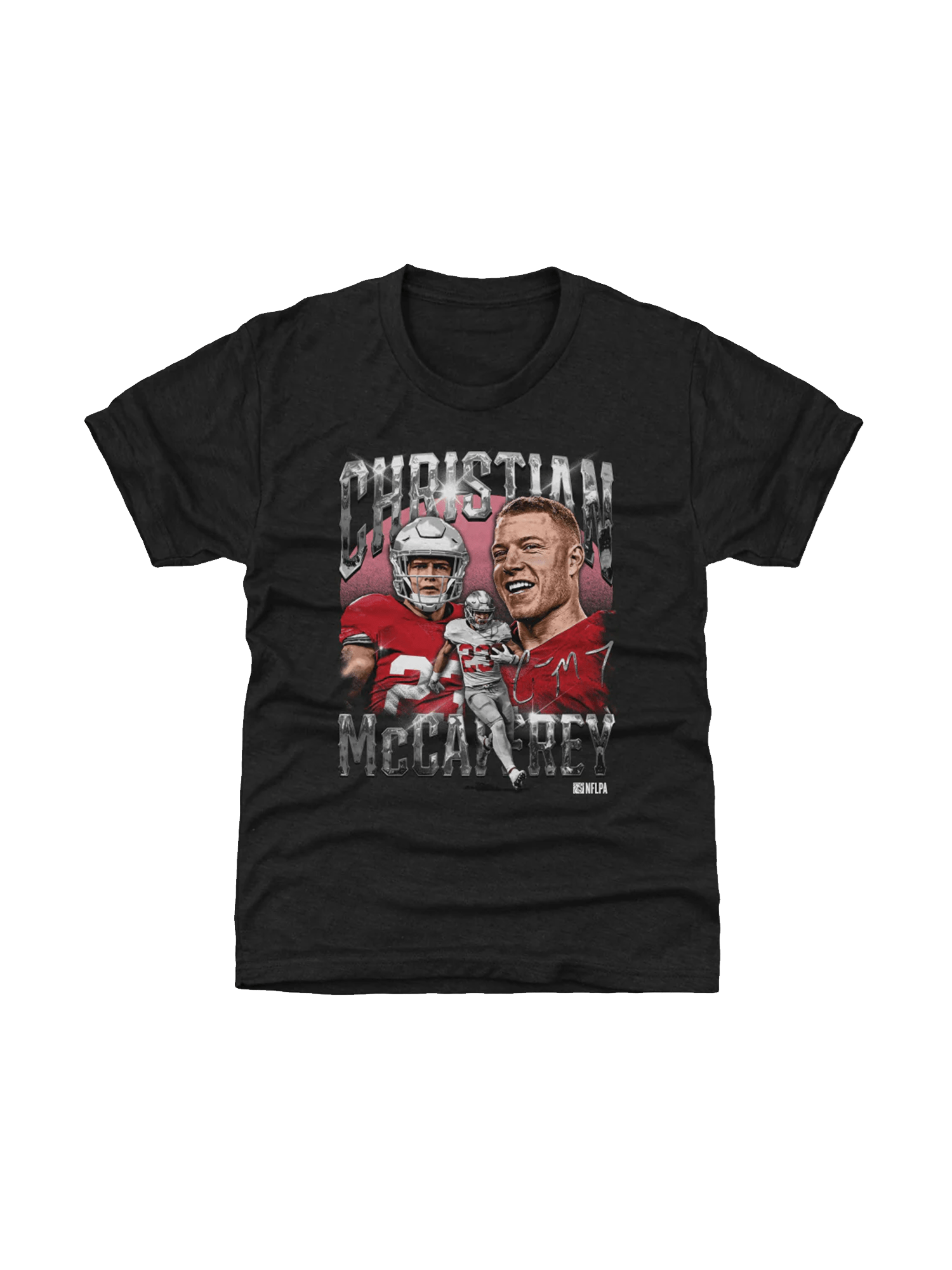 Youths Christian McCaffrey San Francisco 49ers 500 Level NFL Homage T-Shirt - Tri Black
