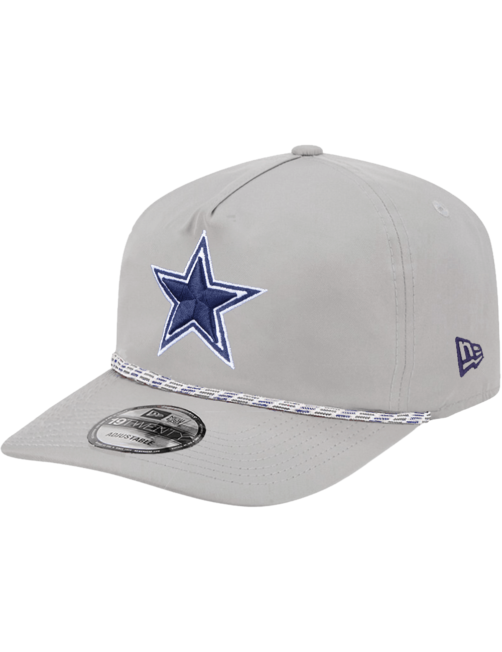Dallas Cowboys New Era NFL Team Rope 19TWENTY Pre-Curved Snapback Hat - Grey