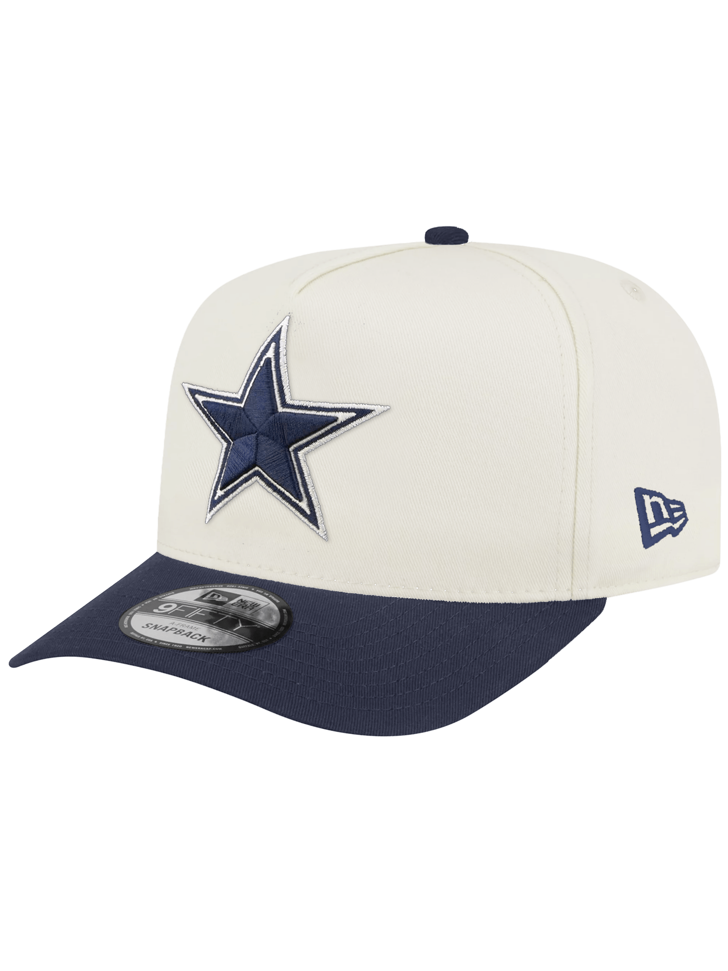 Dallas Cowboys New Era NFL Team 2T 9FIFTY A-Frame Pre-Curved Snapback Hat - Chrome