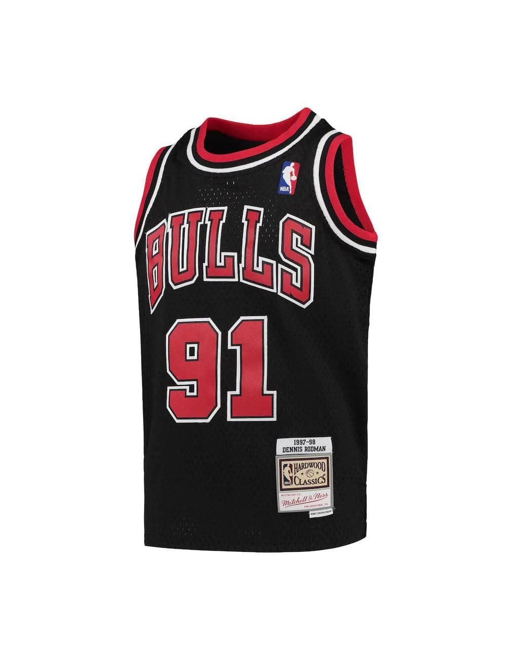Youths Dennis Rodman Chicago Bulls Mitchell & Ness NBA 97-98 Swingman Jersey - Black