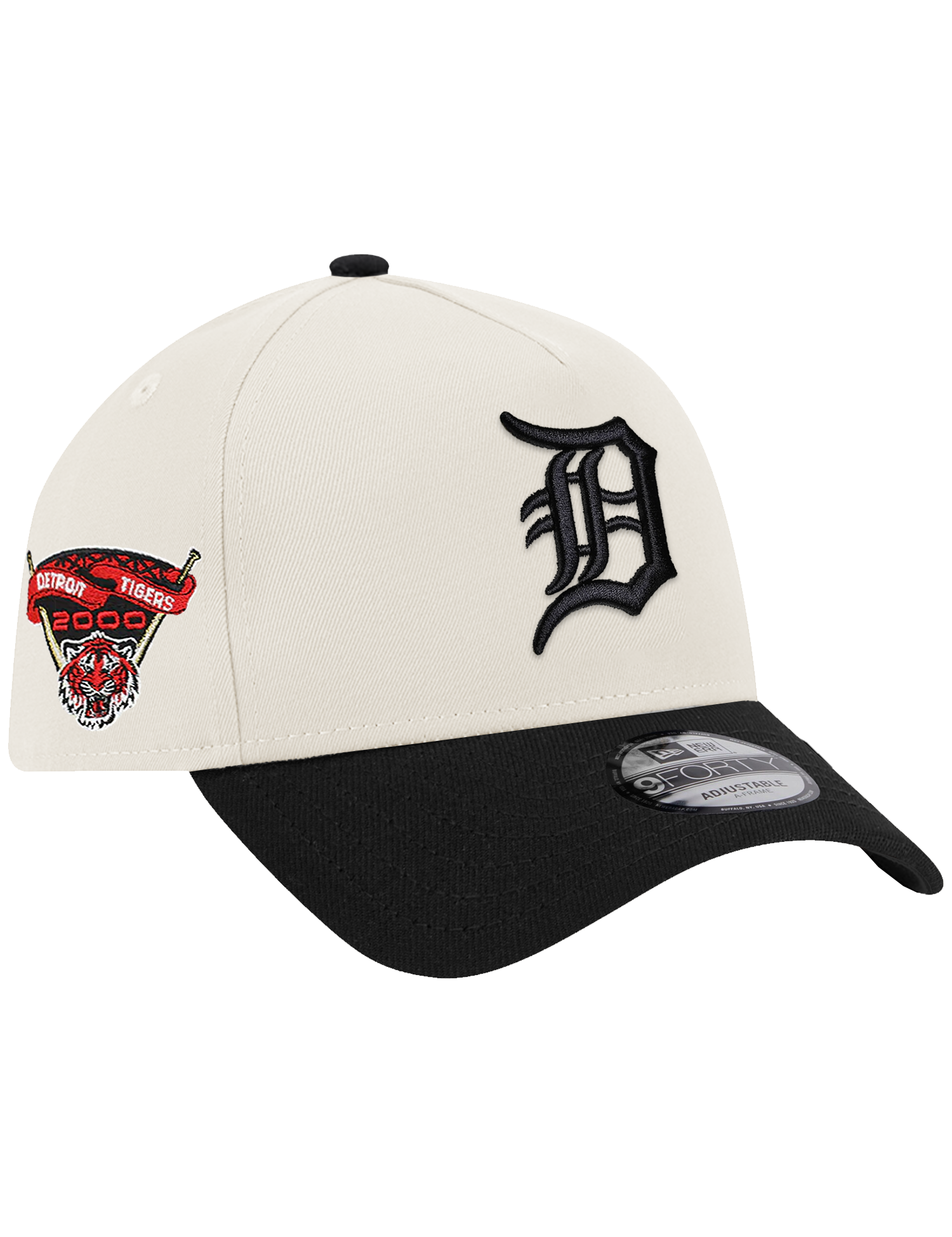 Detroit Tigers New Era MLB 00 Side Patch 9FORTY A-Frame Snapback Hat - Chrome