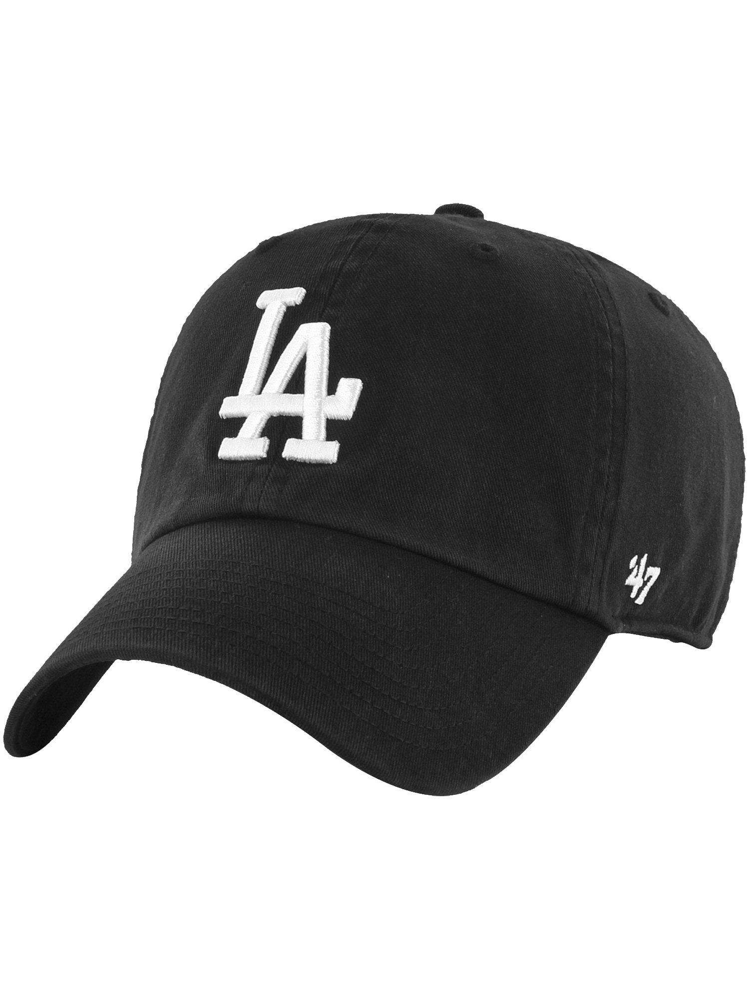 Los Angeles Dodgers '47 MLB Black White Clean Up Strapback Hat - Black