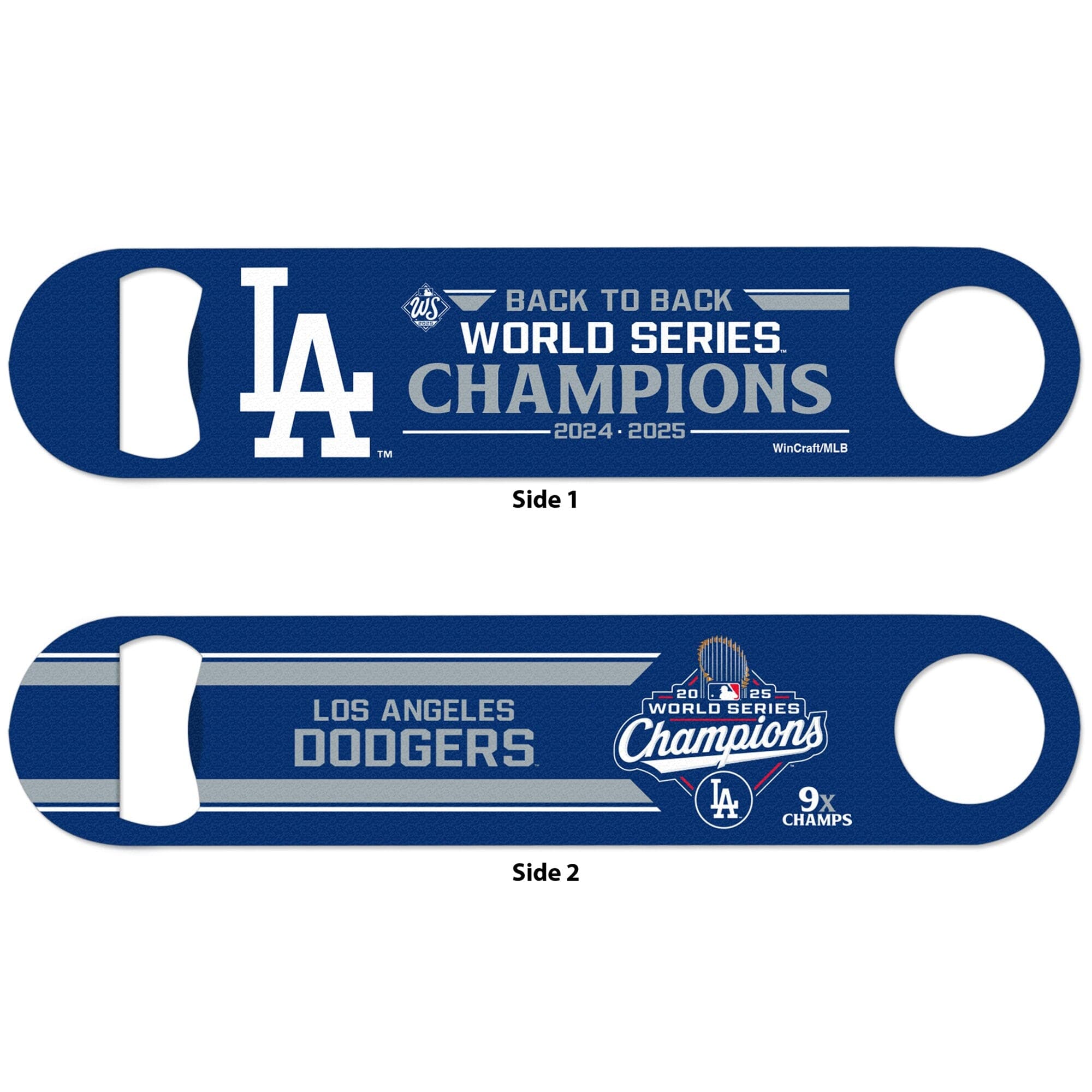 Los Angeles Dodgers Wincraft MLB 2025 Champs Double Sided Metal Bottle Opener