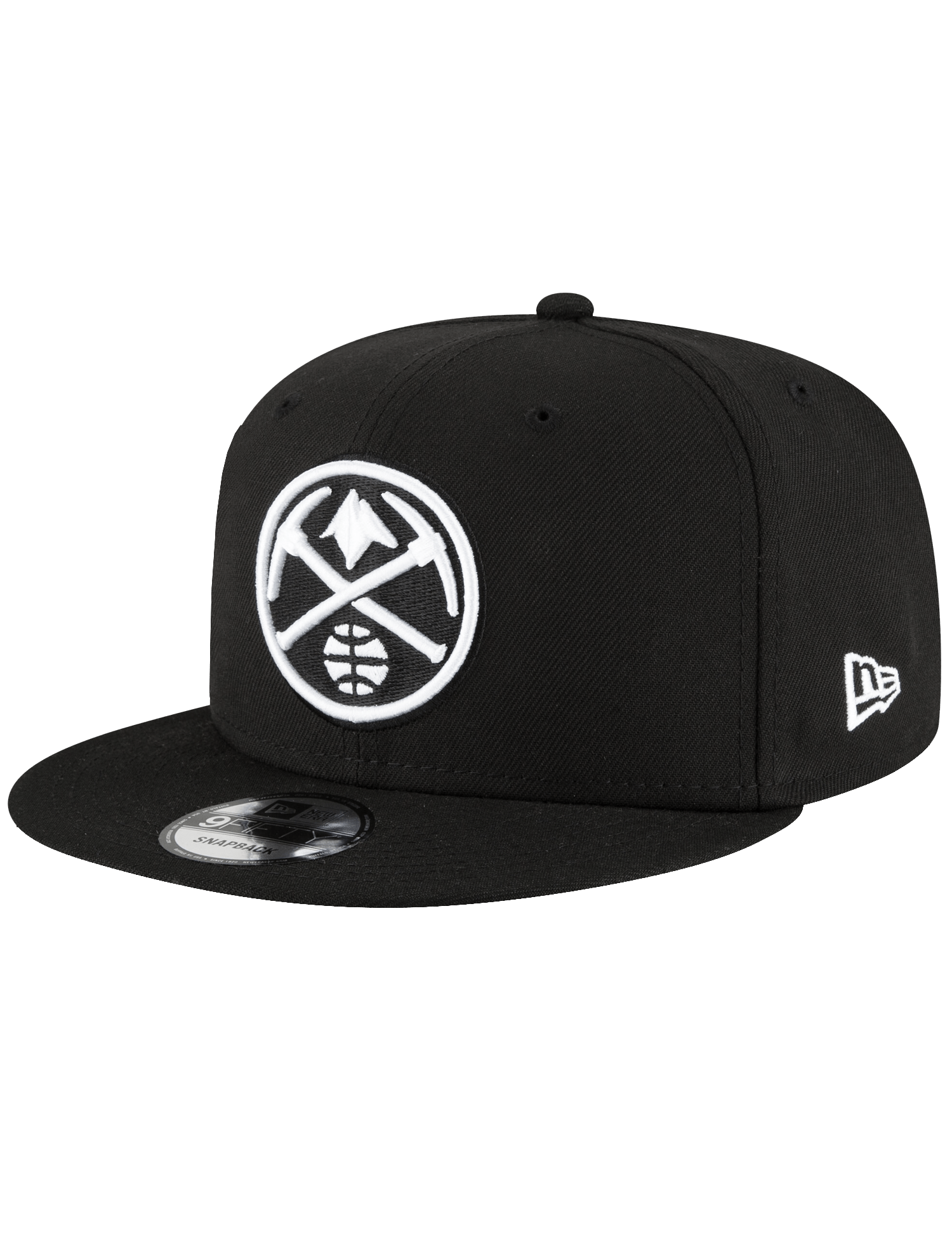 Denver Nuggets New Era NBA Black White 9FIFTY Snapback Hat - Black