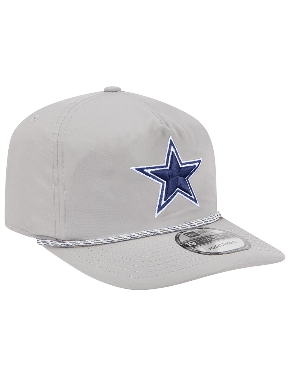 Dallas Cowboys New Era NFL Team Rope 19TWENTY Pre-Curved Snapback Hat - Grey