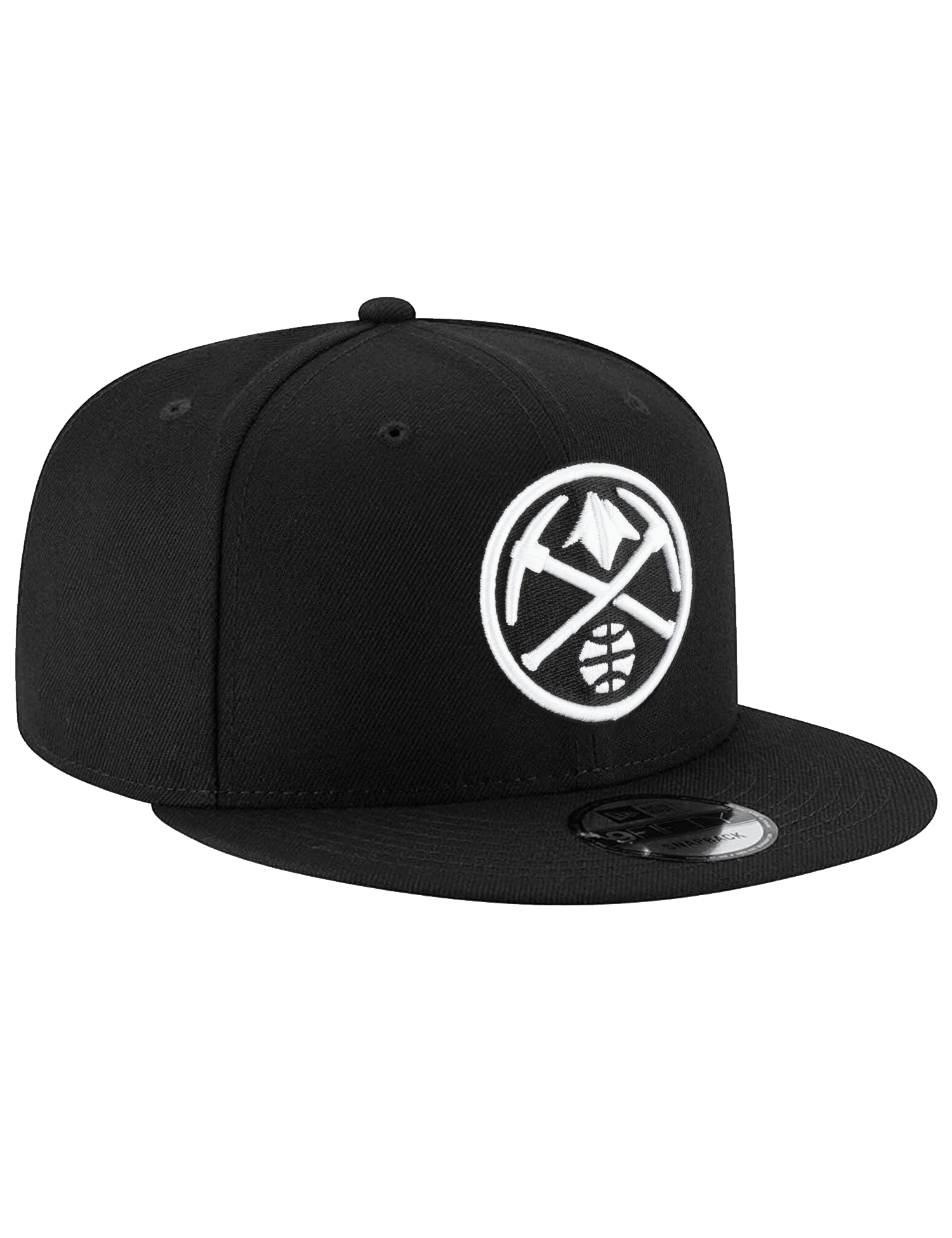 Denver Nuggets New Era NBA Black White 9FIFTY Snapback Hat - Black