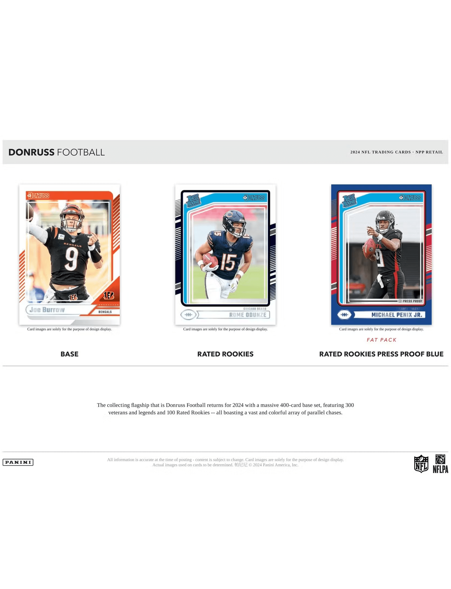 2024 Panini NFL Donruss Football Trading Card Value Pack