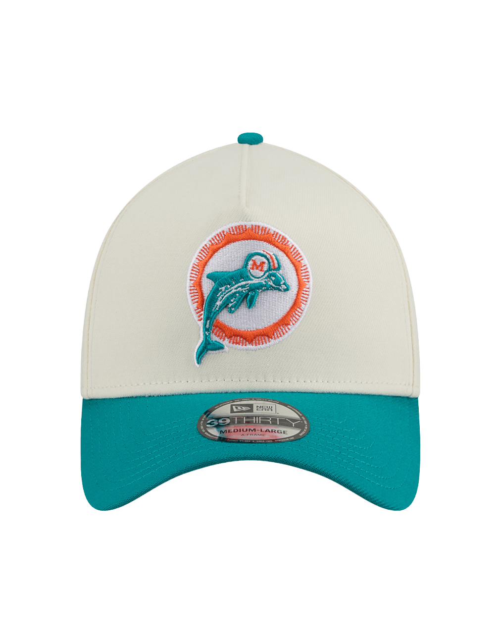 Miami Dolphins New Era NFL Historic 39THIRTY A-Frame Stretch-Fit Hat - Chrome