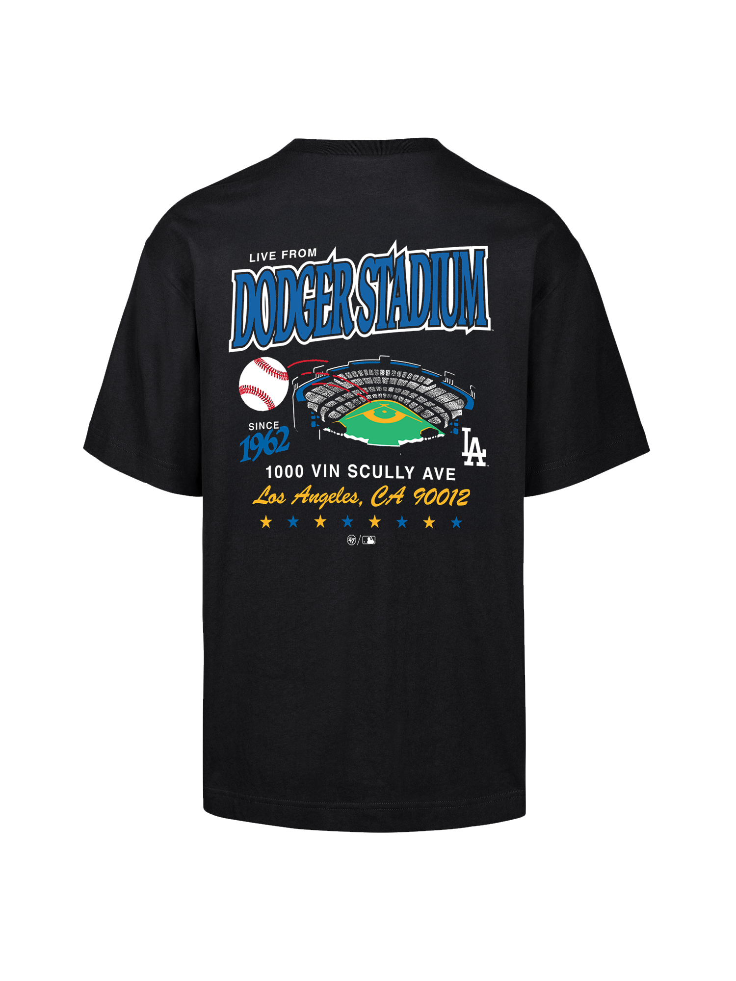 Los Angeles Dodgers '47 MLB Stadium Vintage Foundation T-Shirt - Black