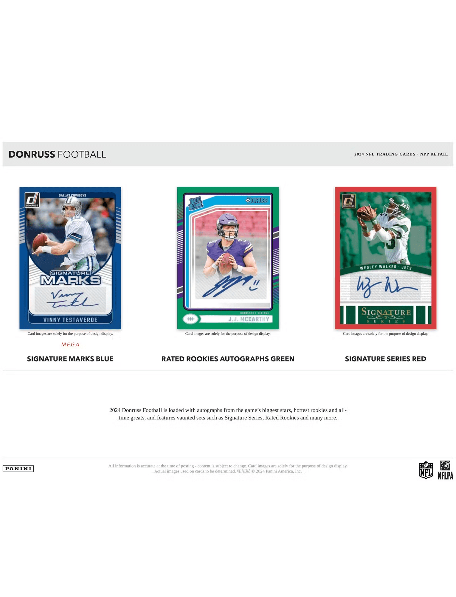 2024 Panini NFL Donruss Football Trading Card Value Pack