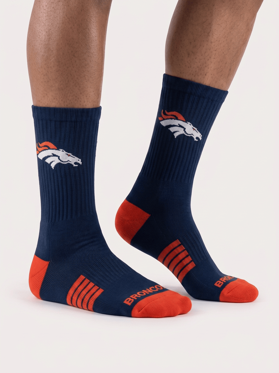 Denver Broncos Strideline NFL Team Premier Flex-Stretch Crew Socks - Navy