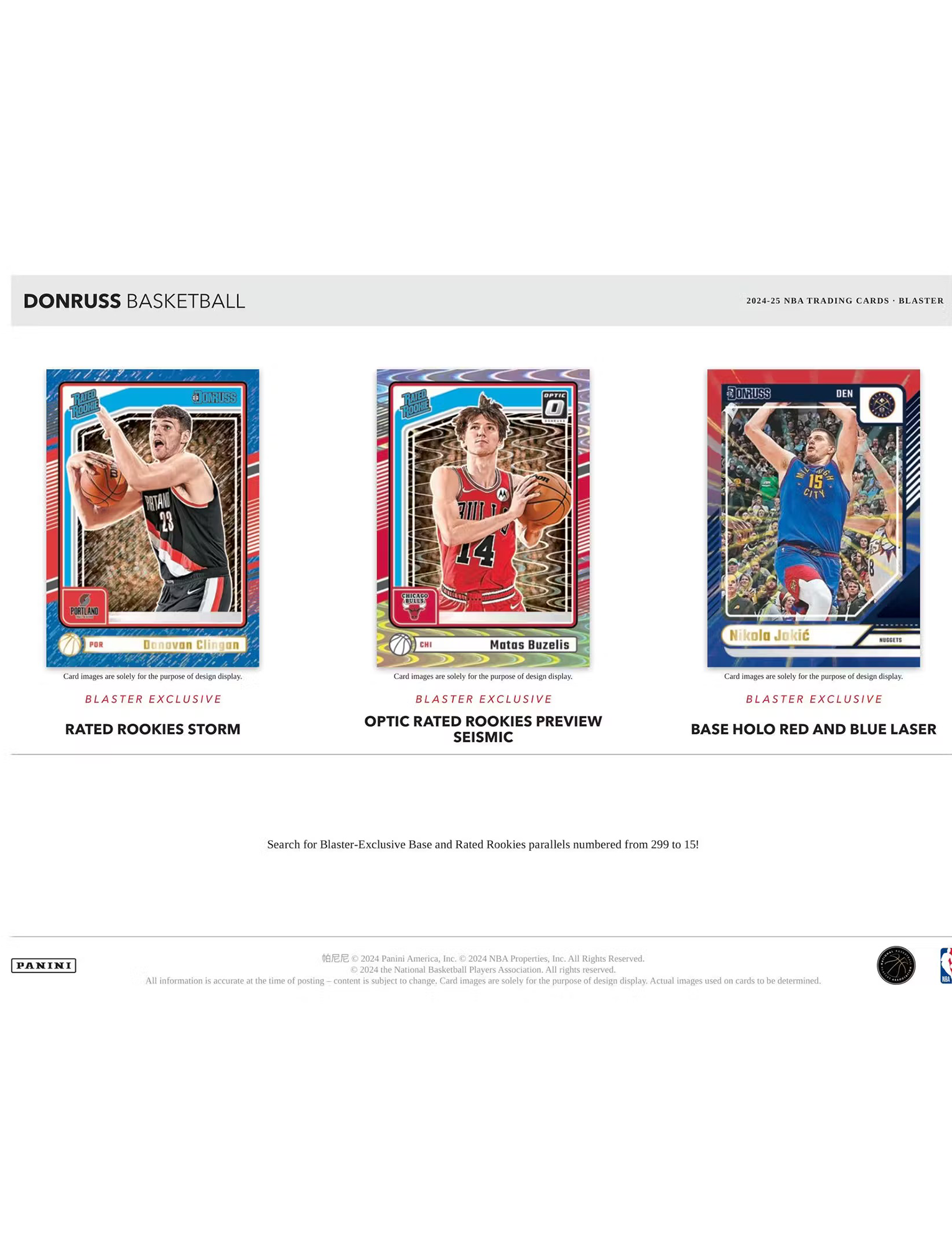2024-25 NBA Panini Donruss Basketball Trading Card Blaster Box