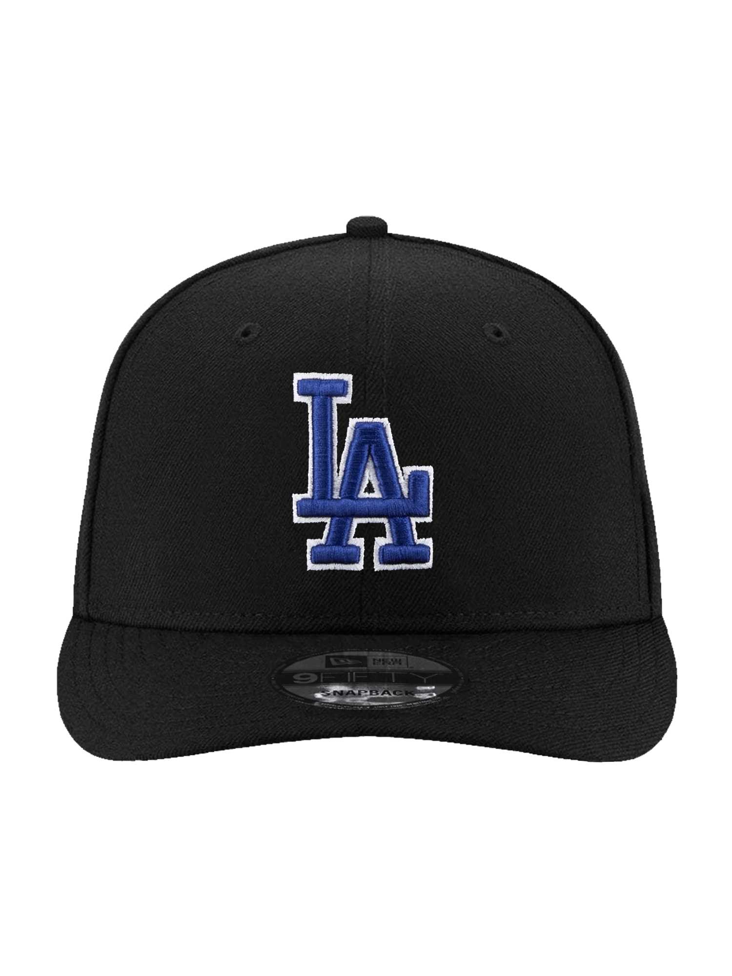 Los Angeles Dodgers New Era MLB Team Outline 9FIFTY Pre-Curved Snapback Hat - Black