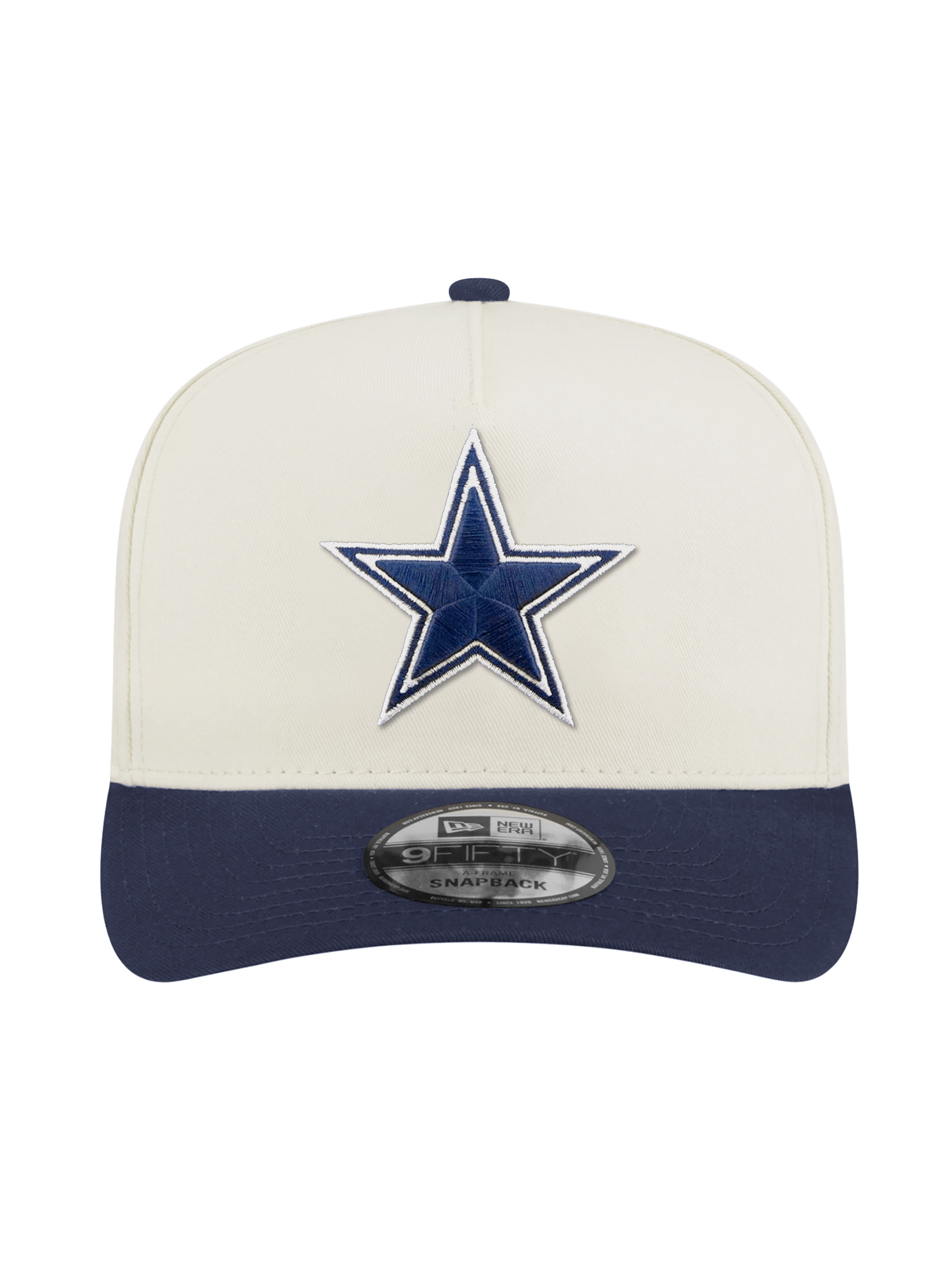 Dallas Cowboys New Era NFL Team 2T 9FIFTY A-Frame Pre-Curved Snapback Hat - Chrome