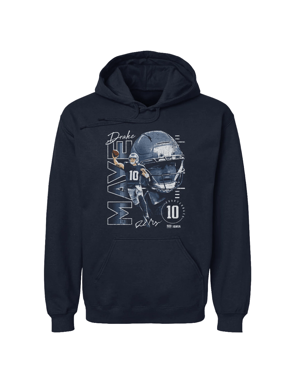 Drake Maye New England Patriots 500 Level NFL Vertical Hoodie Jumper - Navy