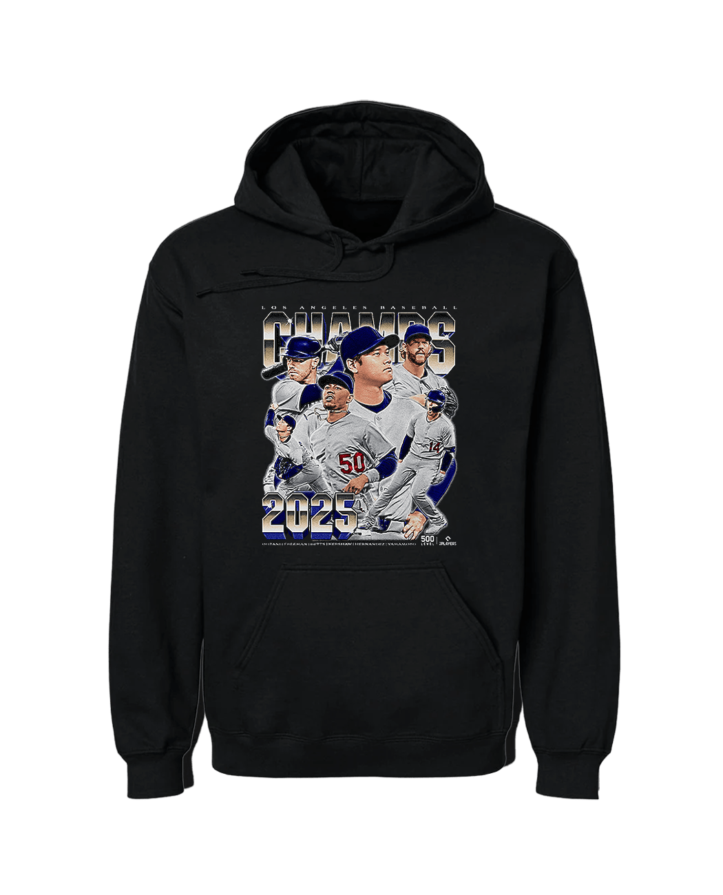 Los Angeles Dodgers 500 Level MLB 2025 Champs Group Hoodie Jumper - Black