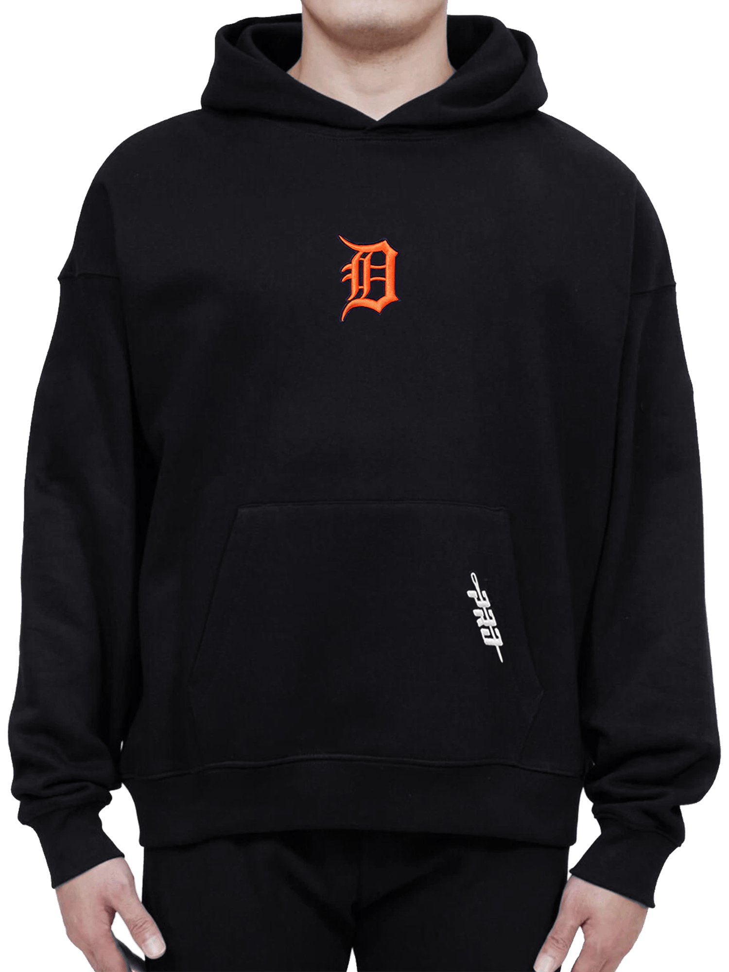 Detroit Tigers Pro Standard MLB Icon Drop Shoulder Hoodie Jumper - Black