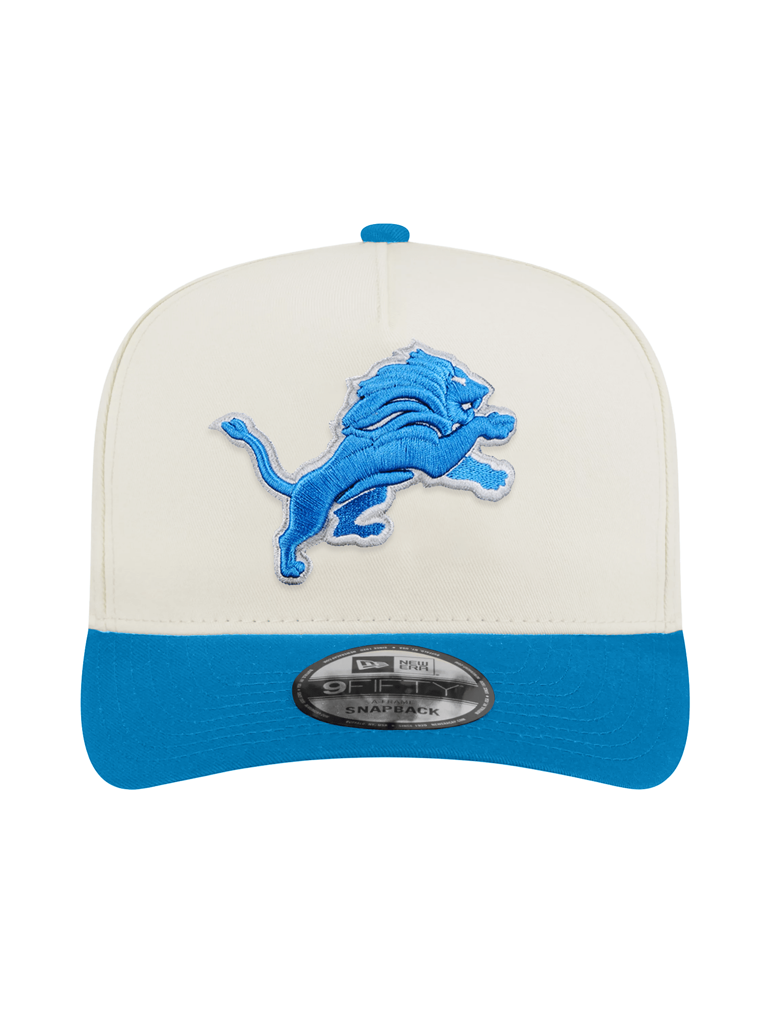 Detroit Lions New Era NFL Team 2T 9FIFTY A-Frame Pre-Curved Snapback Hat - Chrome
