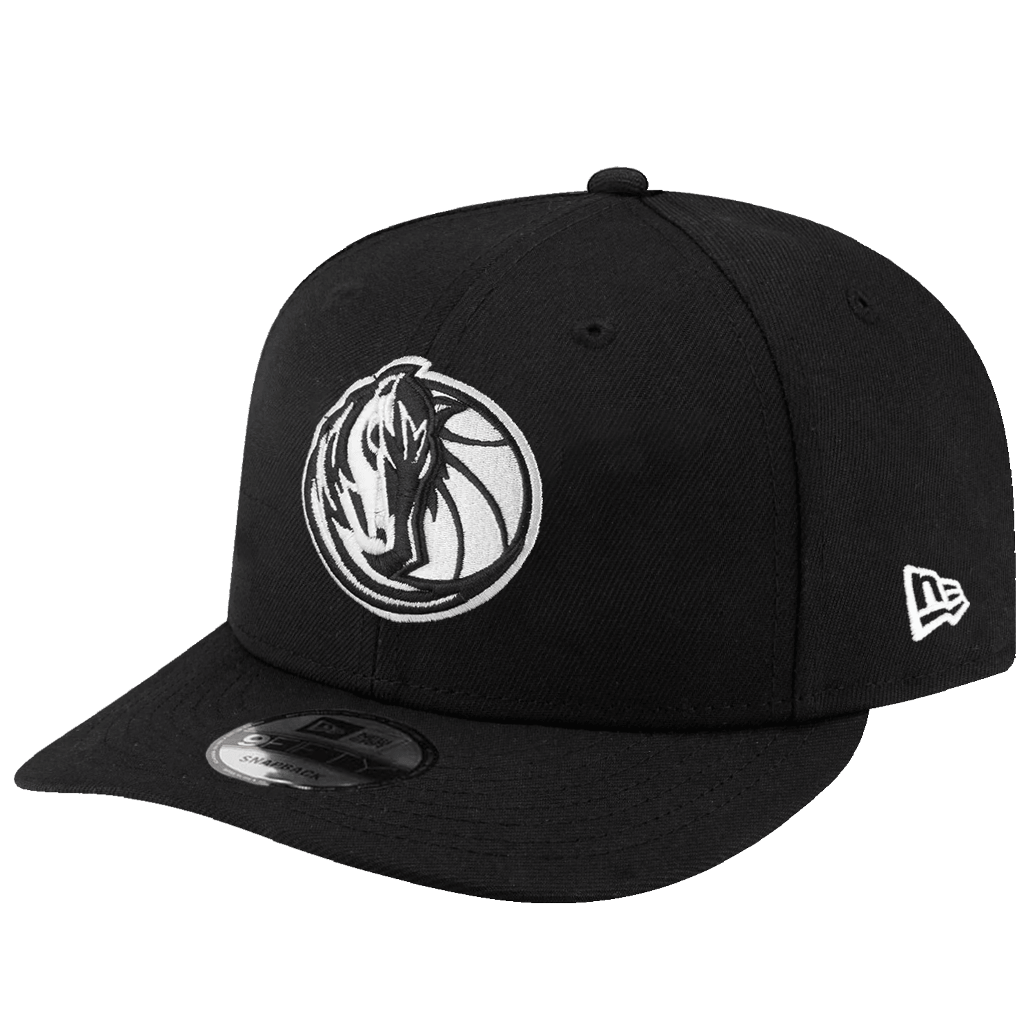Dallas Mavericks New Era NBA Black & White 9FIFTY Pre-Curved Snapback Hat