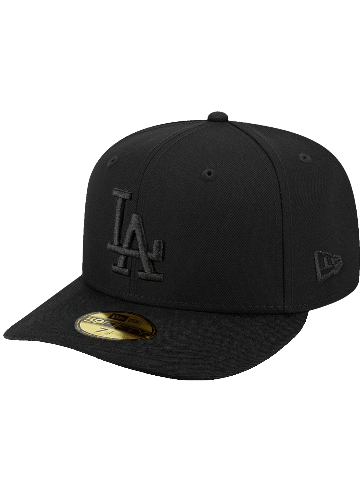 Los Angeles Dodgers New Era MLB Black On Black 59FIFTY Pre-Curved Fitted Hat - Black