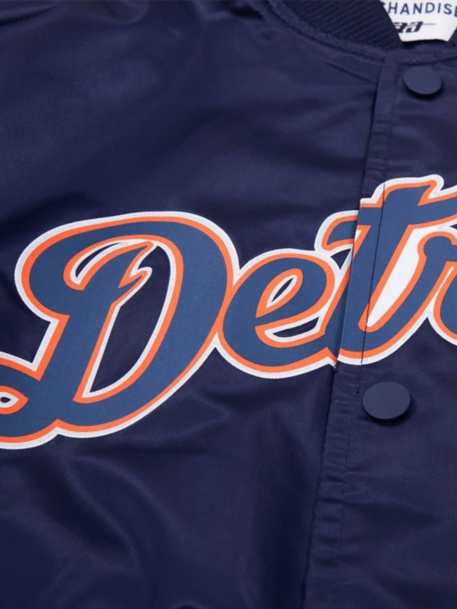 Detroit Tigers Pro Standard MLB Team Classic Satin Button Jacket - Navy