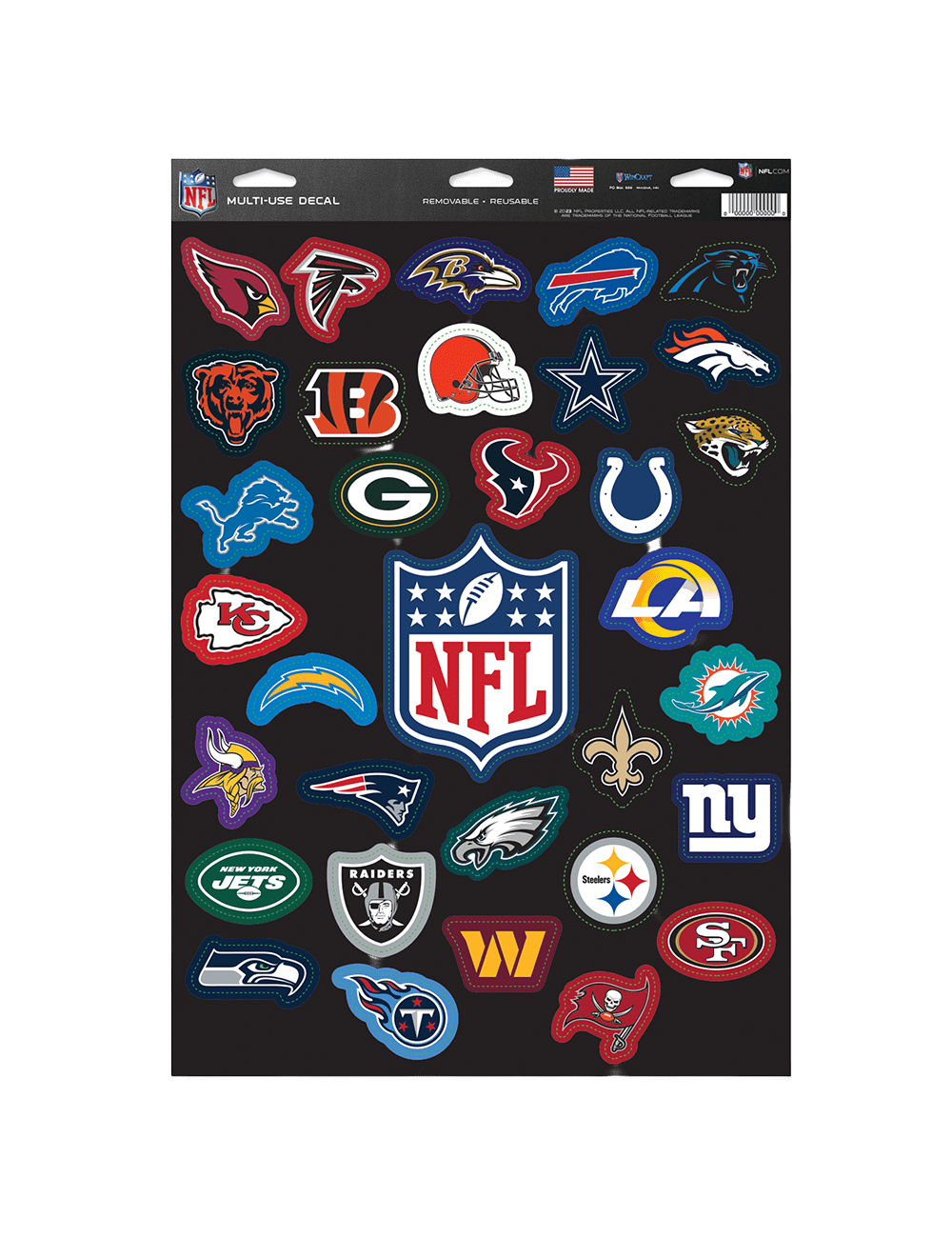 National Football League Wincraft NFL Shield 11" x 17" All Teams Decal Set