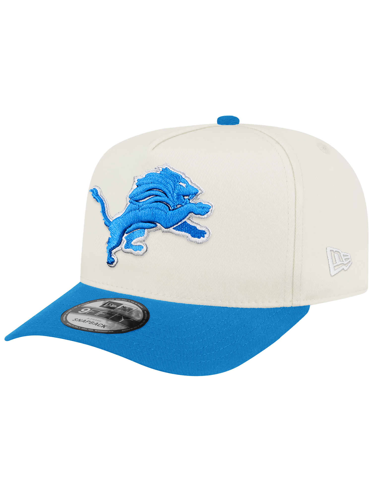 Detroit Lions New Era NFL Team 2T 9FIFTY A-Frame Pre-Curved Snapback Hat - Chrome
